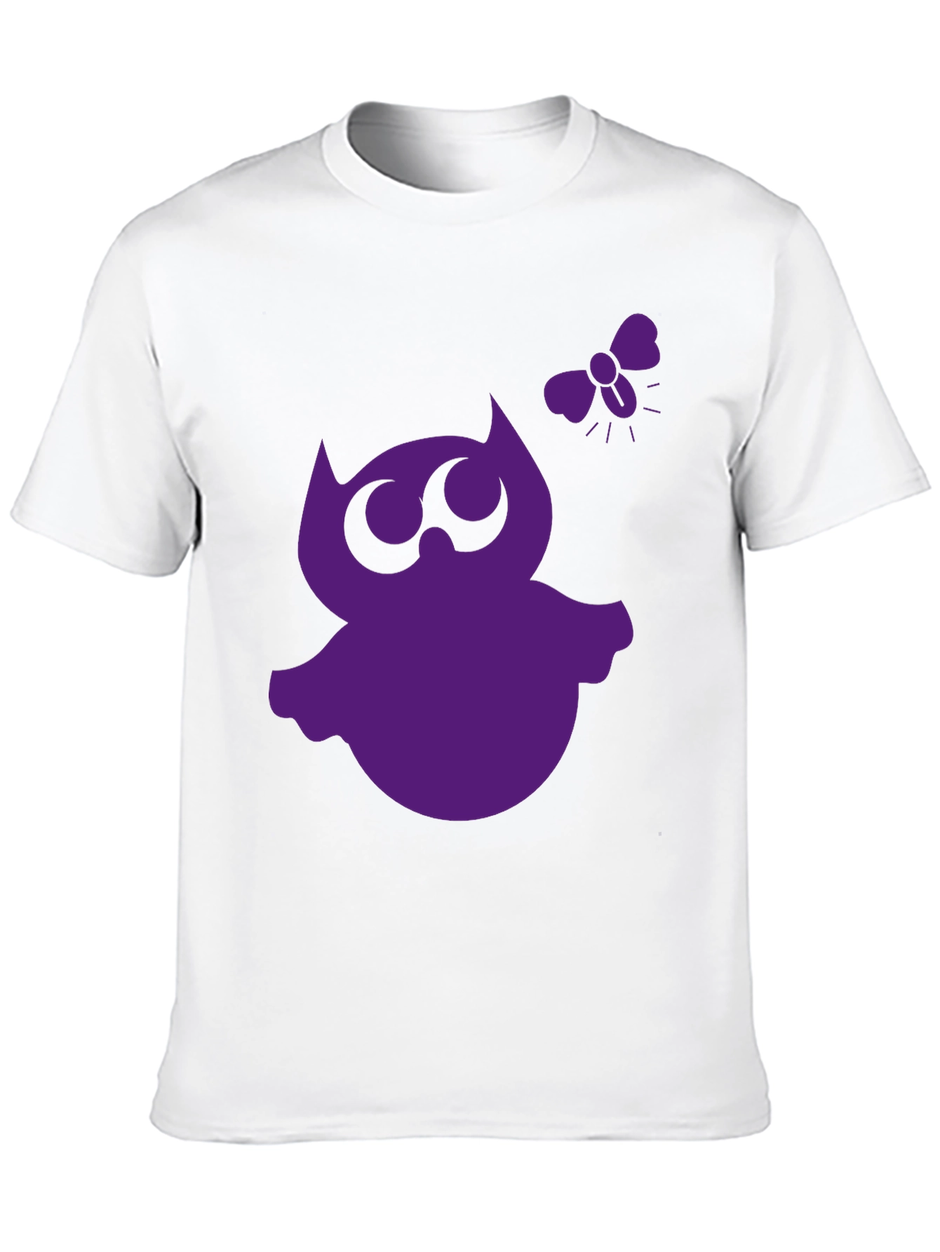 Whimsical Owl Graphic Tee - Black Cotton Shirt