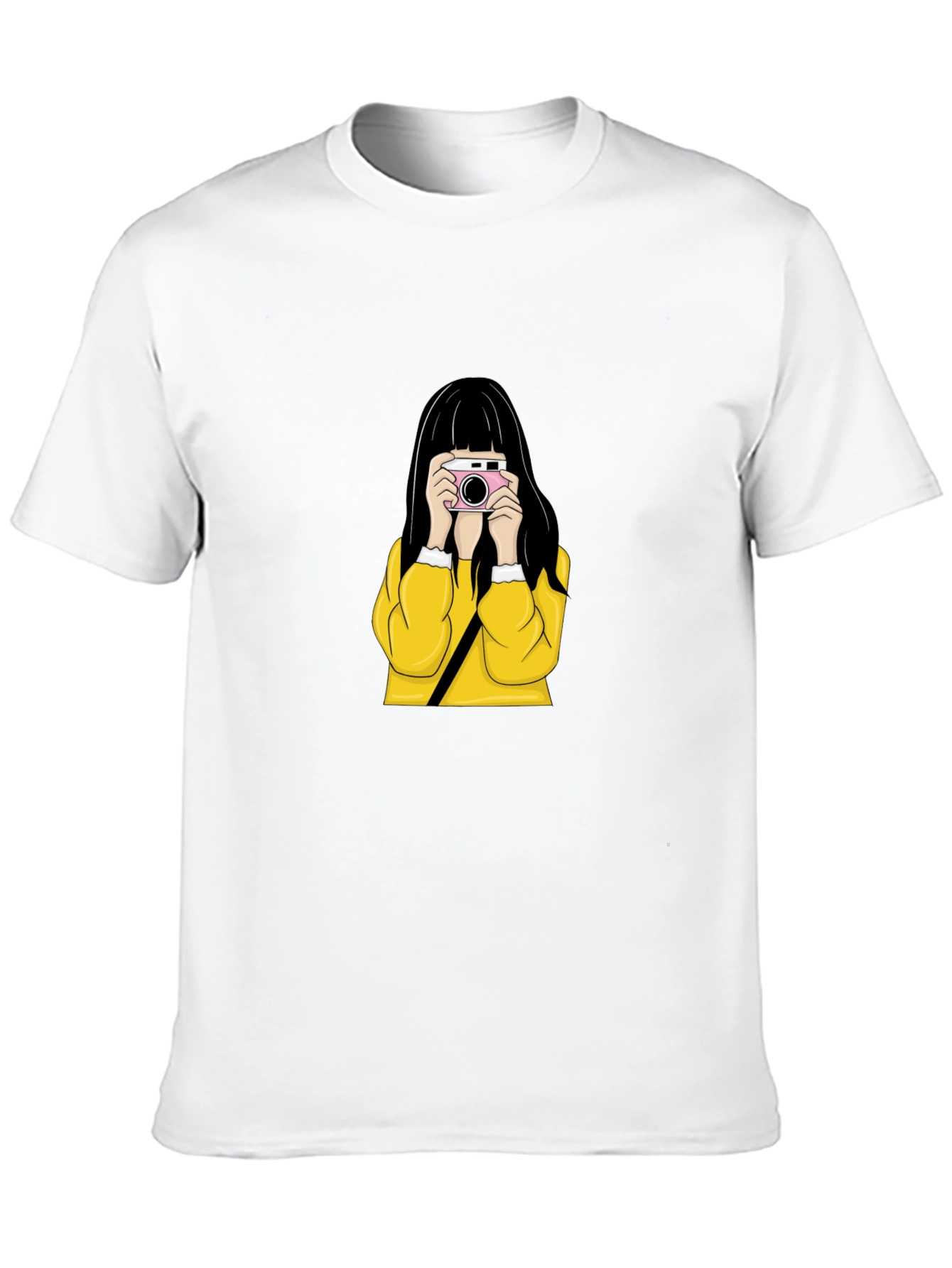 Girl with Camera Graphic Tee - Stylish Unisex T-Shirt