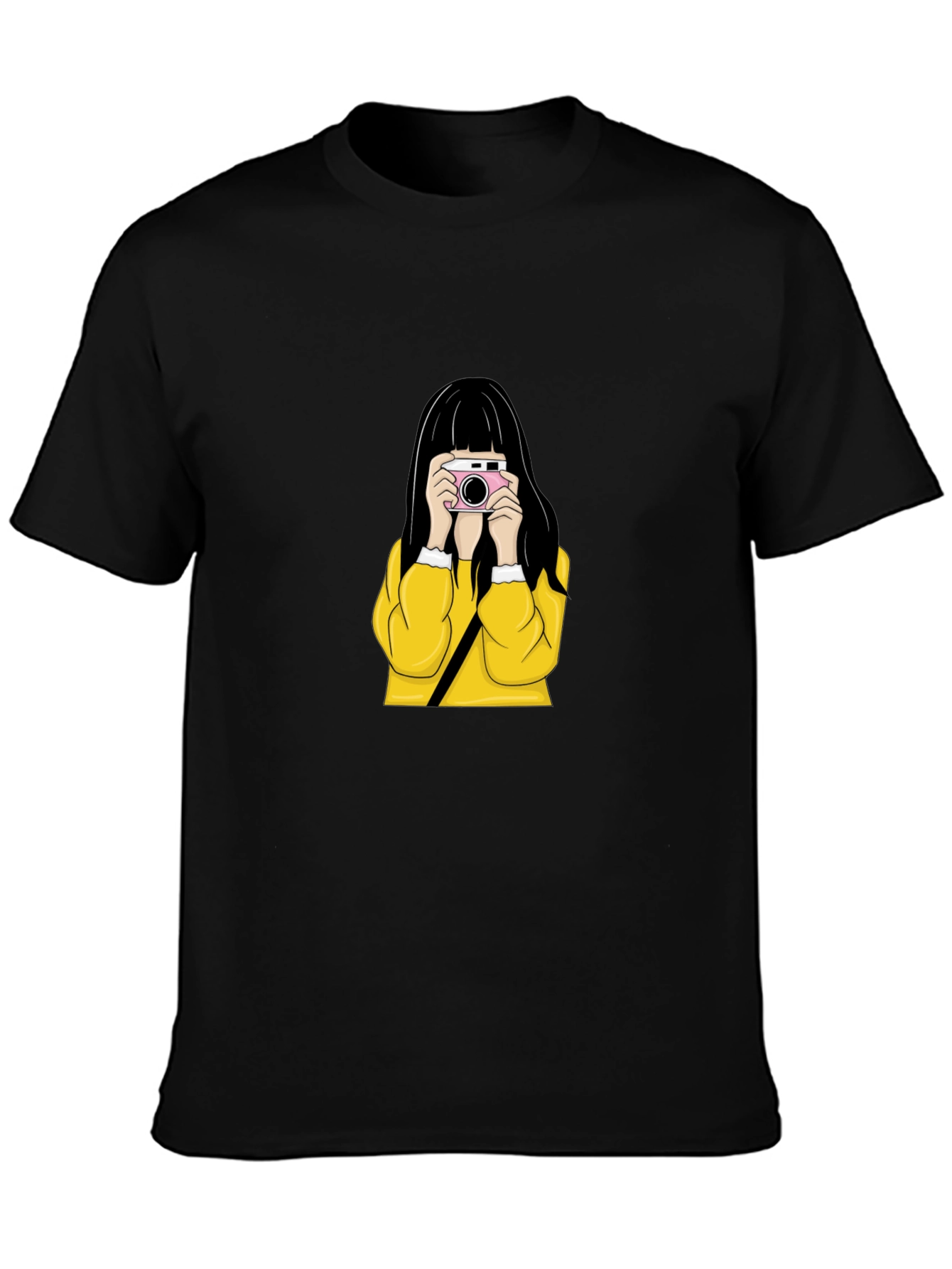 Girl with Camera Graphic Tee - Stylish Unisex T-Shirt