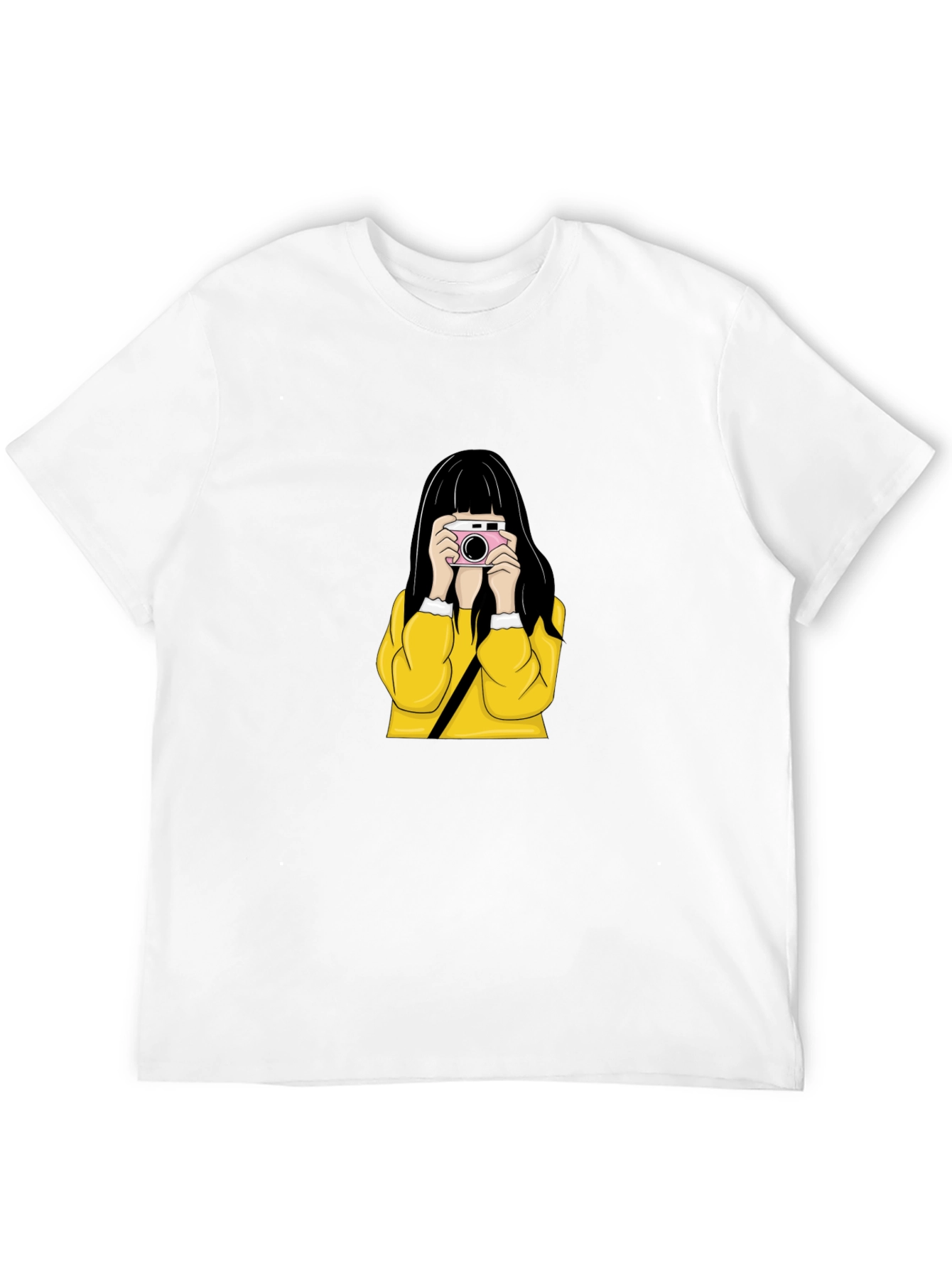 Girl with Camera Graphic Tee - Stylish Unisex T-Shirt