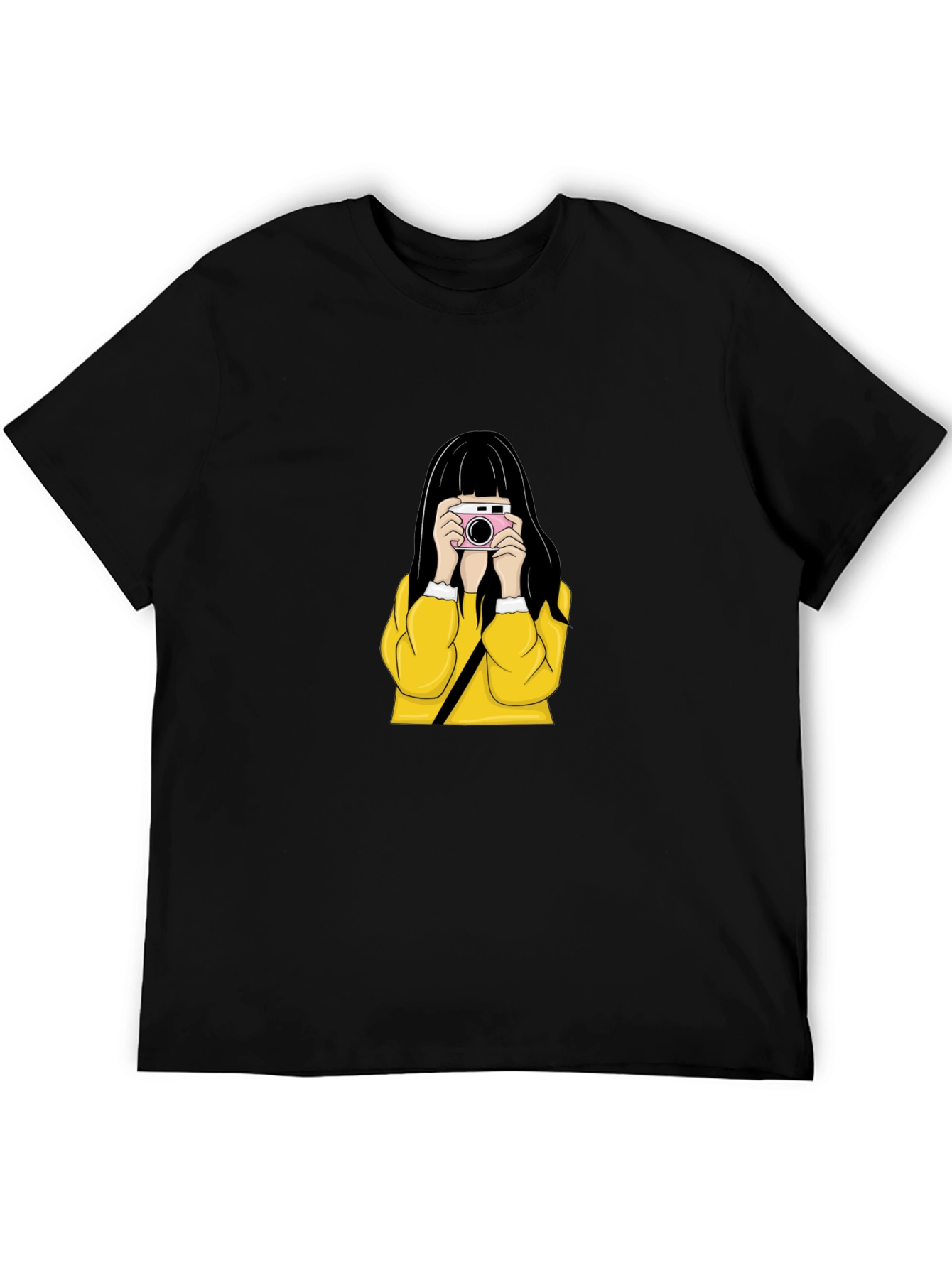 Girl with Camera Graphic Tee - Stylish Unisex T-Shirt