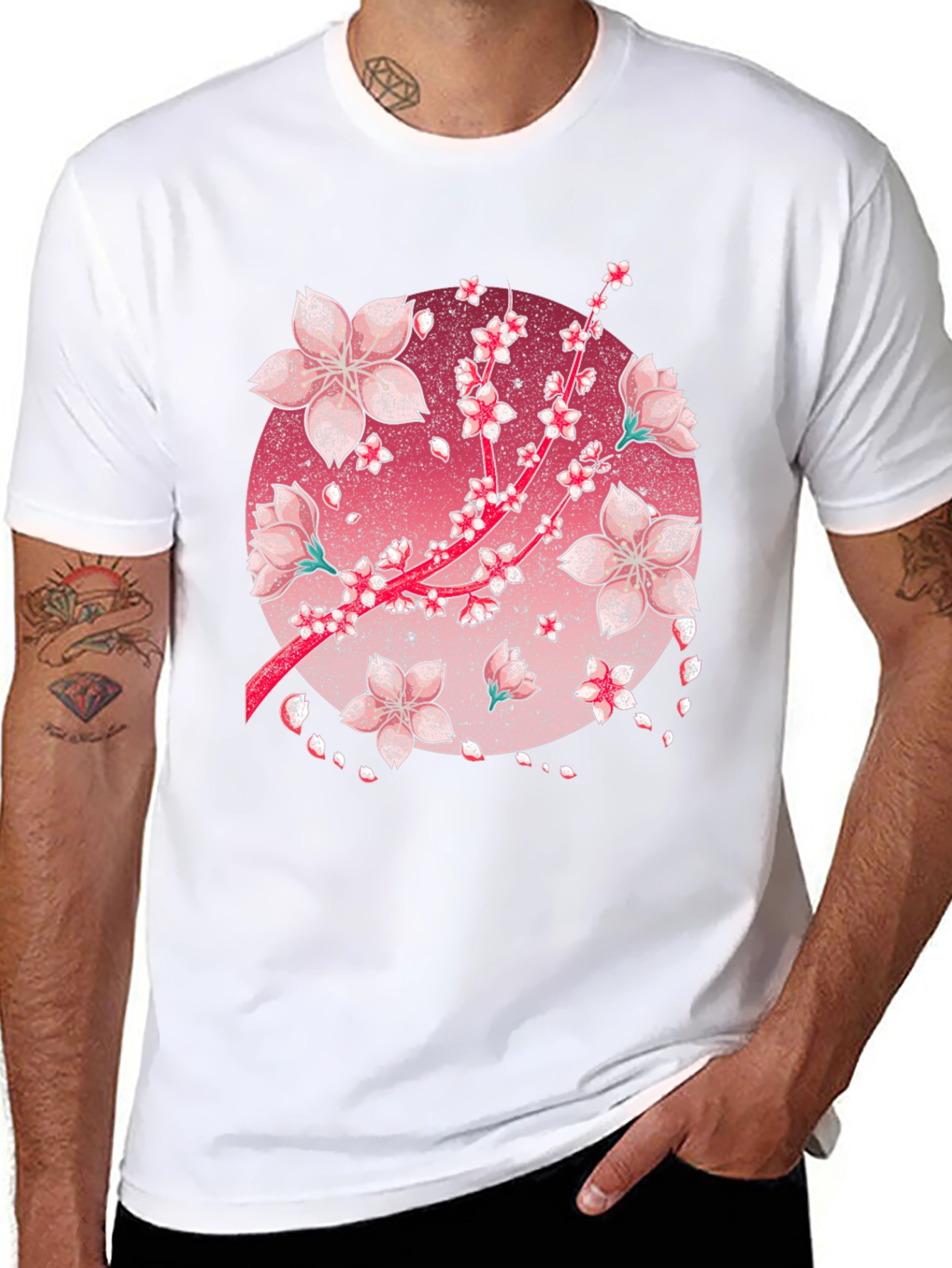 Cherry Blossom Graphic Tee - Black