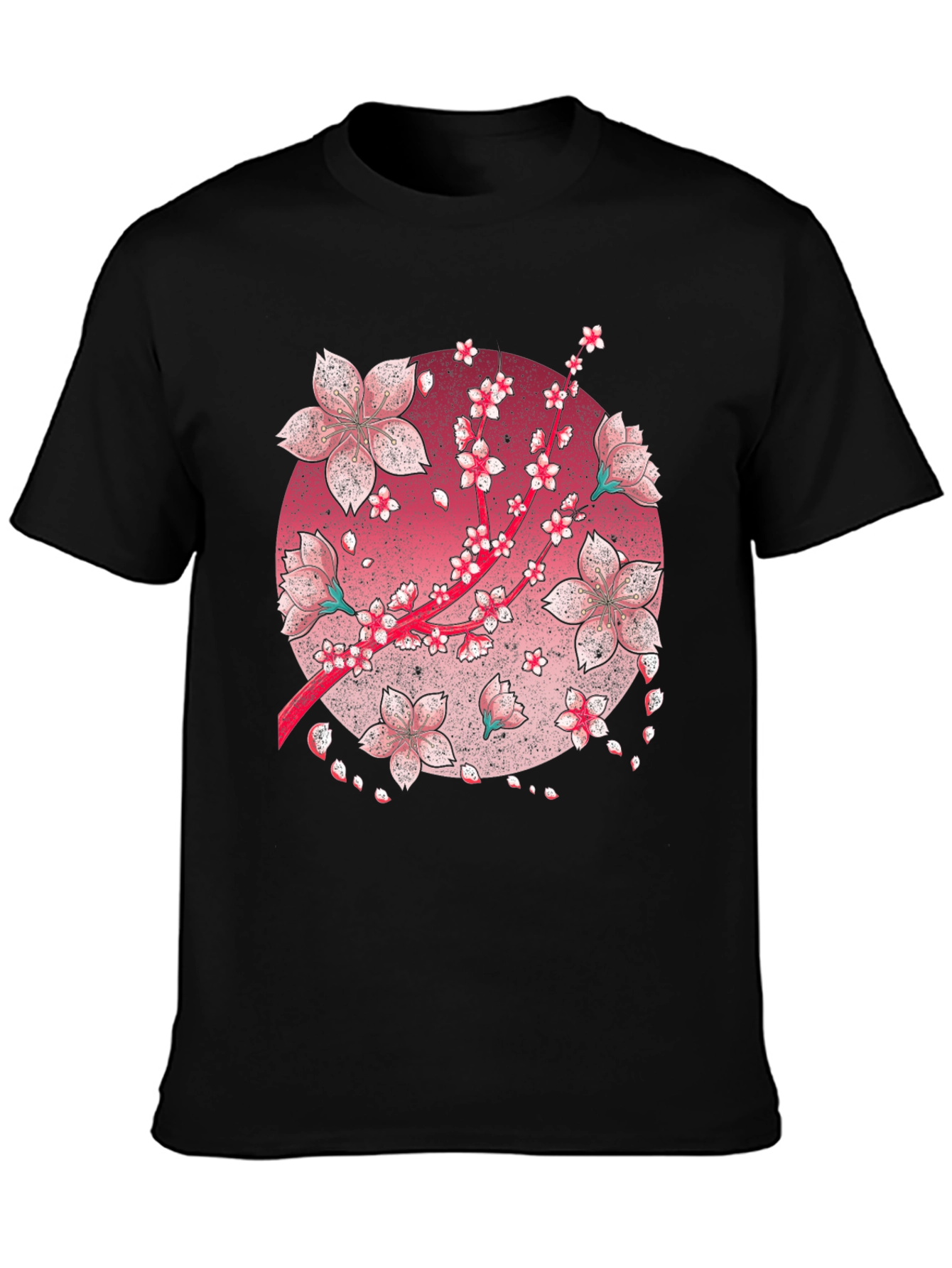 Cherry Blossom Graphic Tee - Black