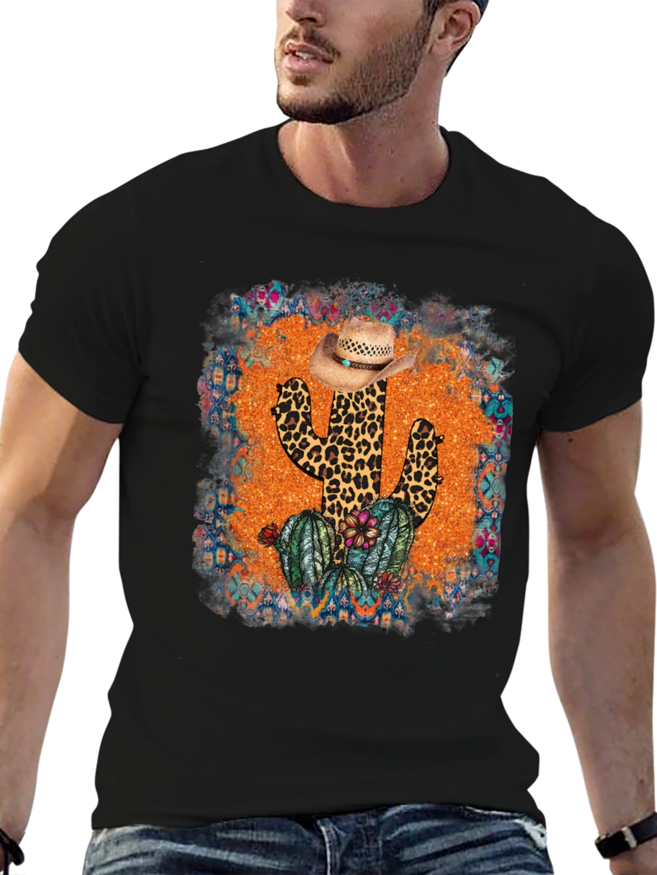 Leopard Cactus Cowboy Hat Tee