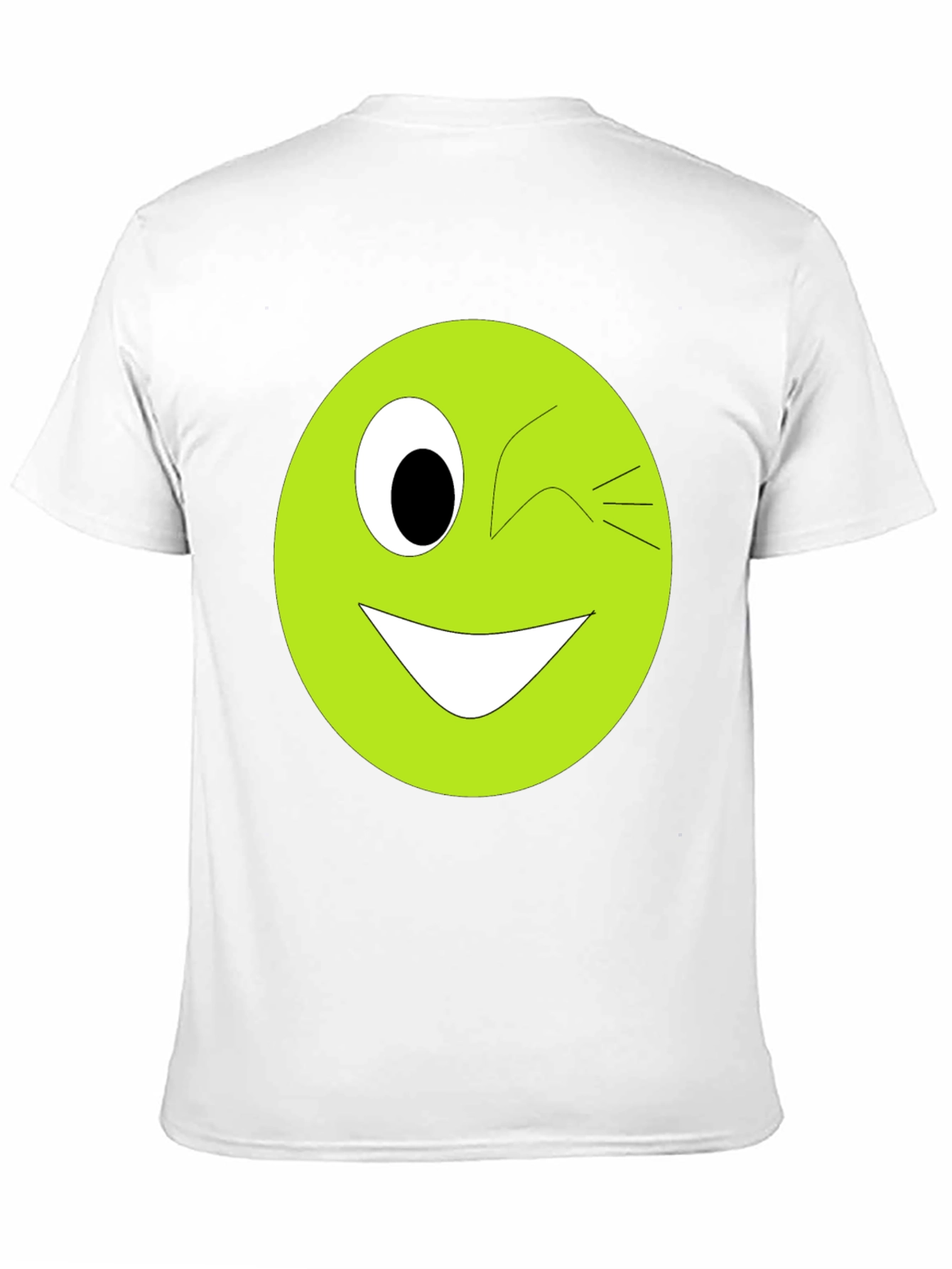 Winking Smiley Face Graphic Tee - Black