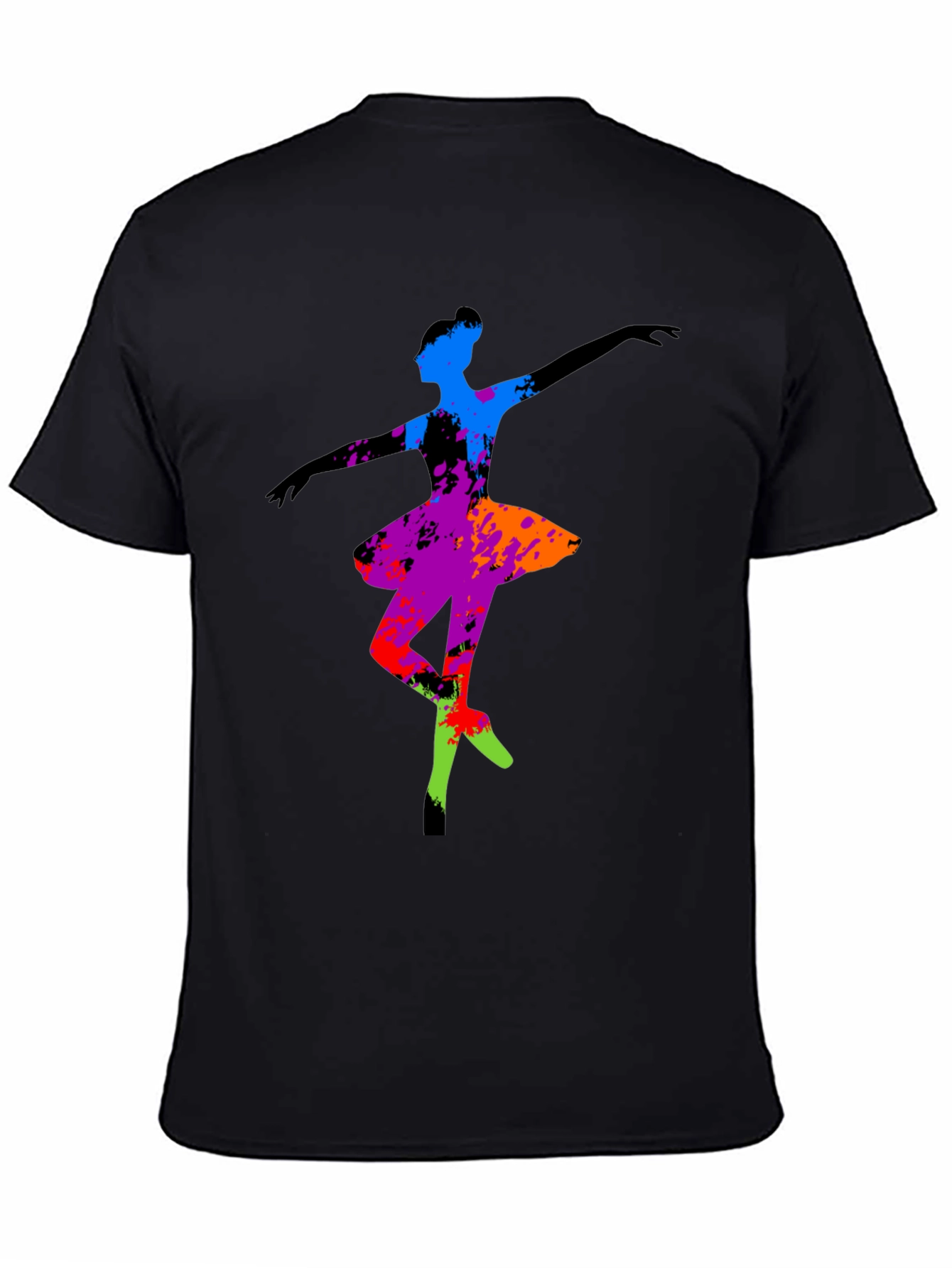 Abstract Ballerina Graphic Tee - Black