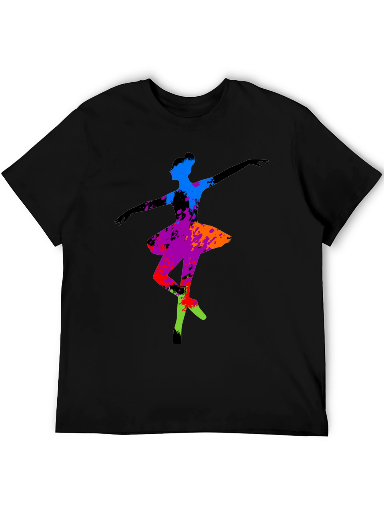 Abstract Ballerina Graphic Tee - Black