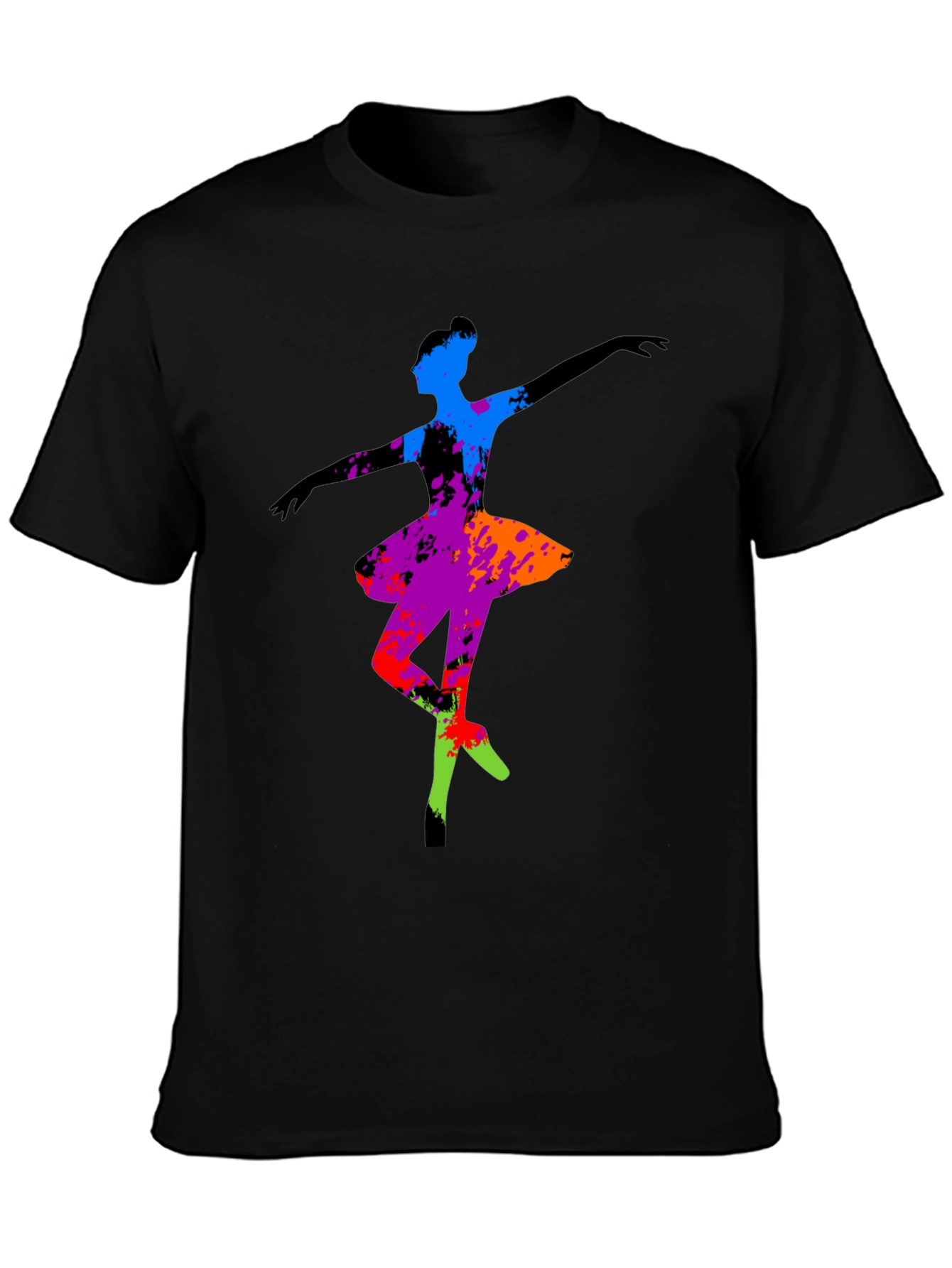 Abstract Ballerina Graphic Tee - Black