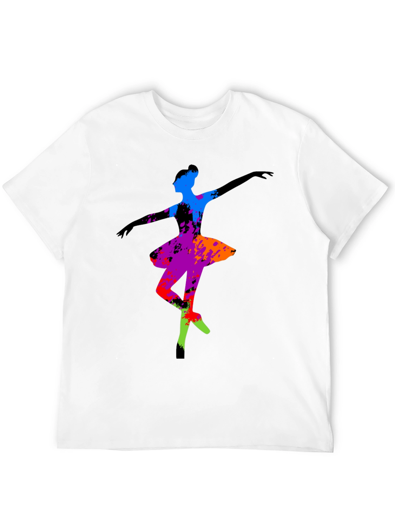 Abstract Ballerina Graphic Tee - Black