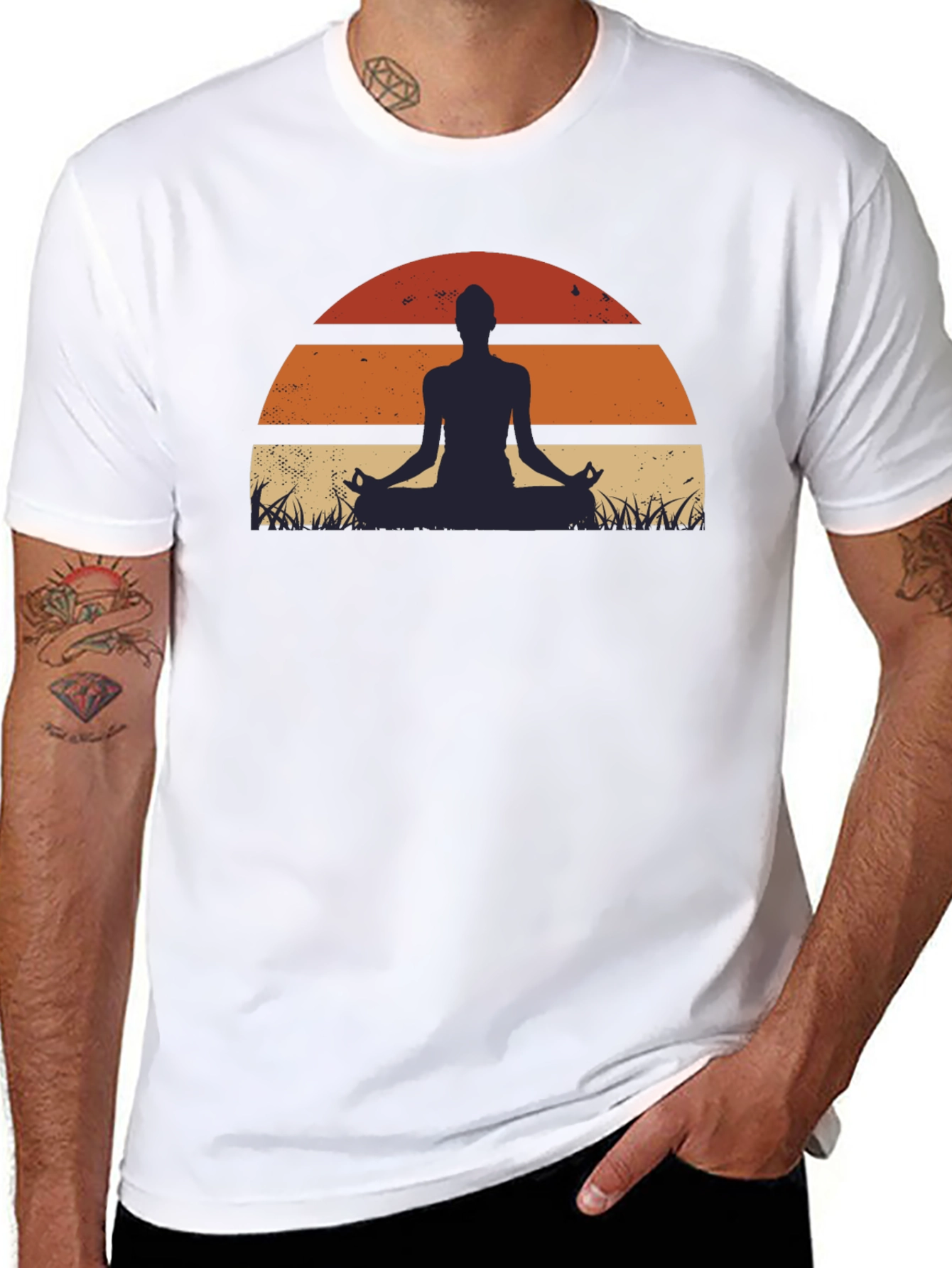 Yoga Sunset Graphic T-Shirt - Meditation Tee