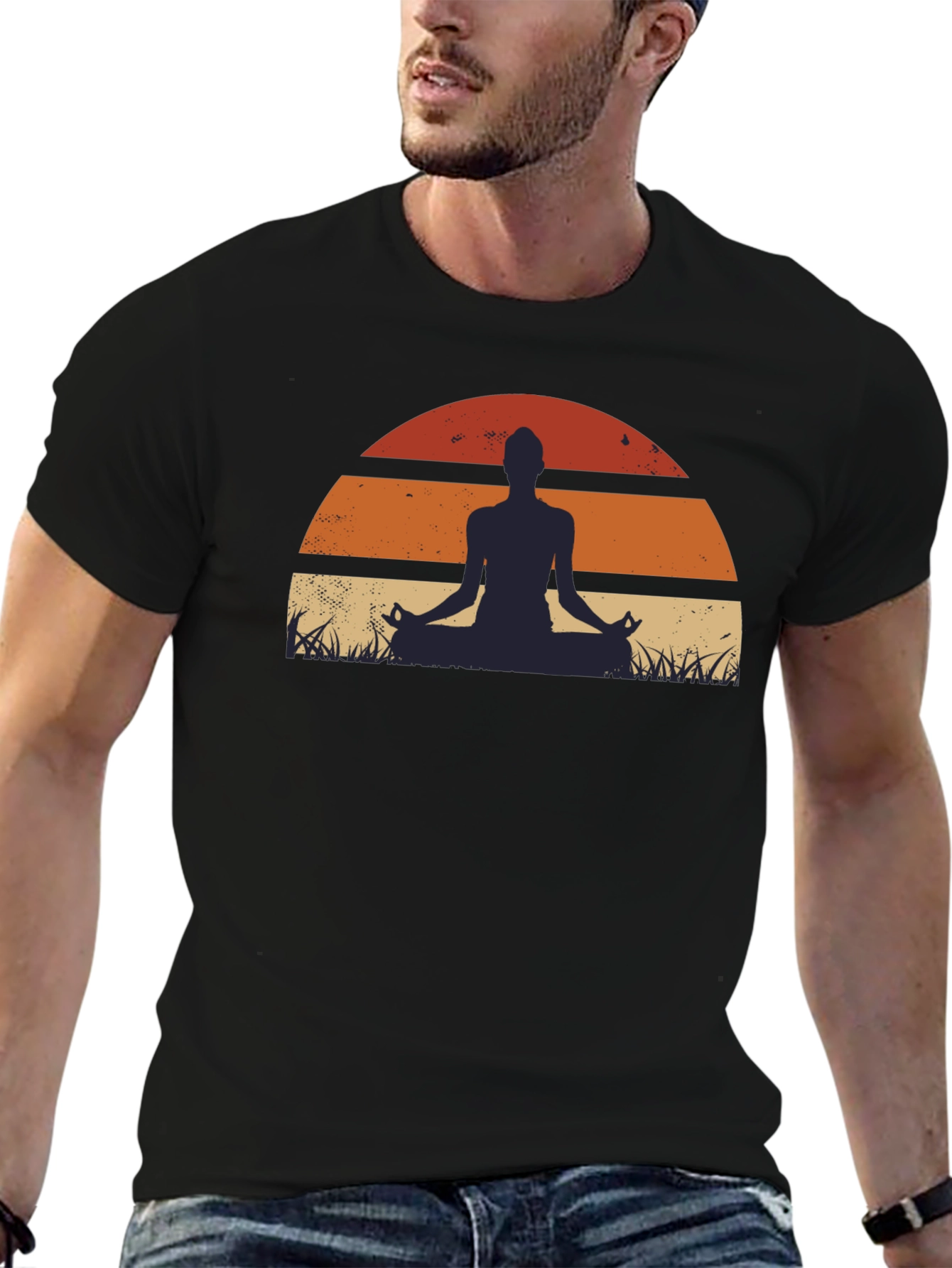 Yoga Sunset Graphic T-Shirt - Meditation Tee
