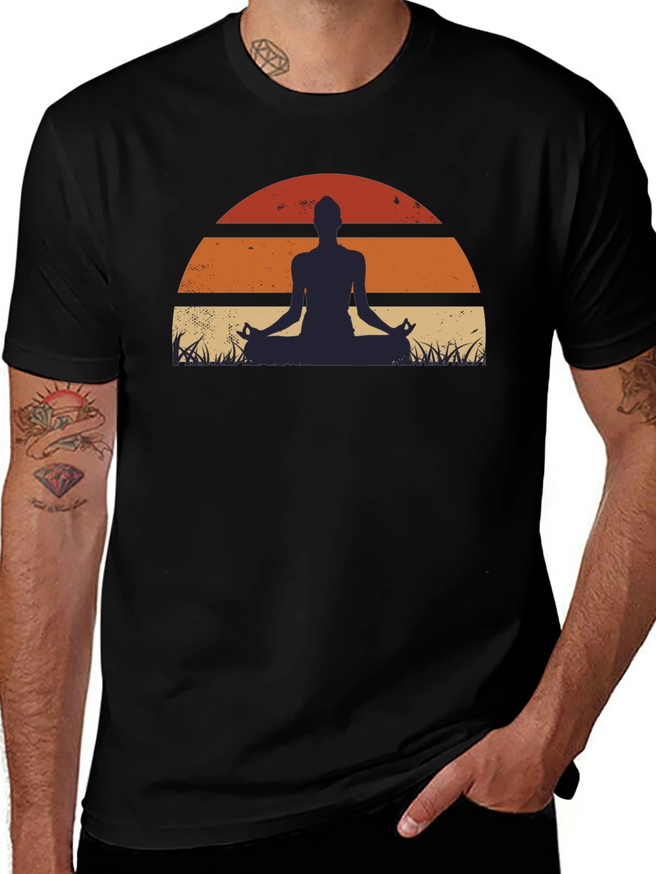 Yoga Sunset Graphic T-Shirt - Meditation Tee