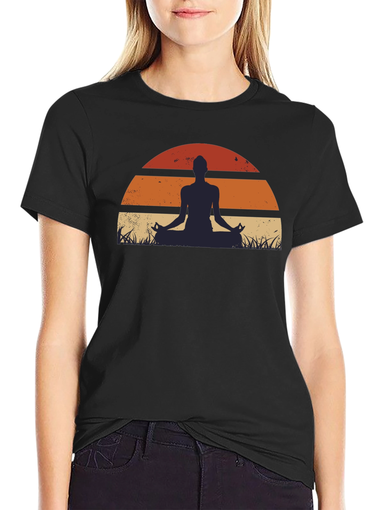 Yoga Sunset Graphic T-Shirt - Meditation Tee