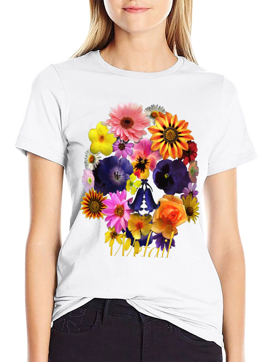 Floral Skull T-Shirt - Unique Graphic Tee