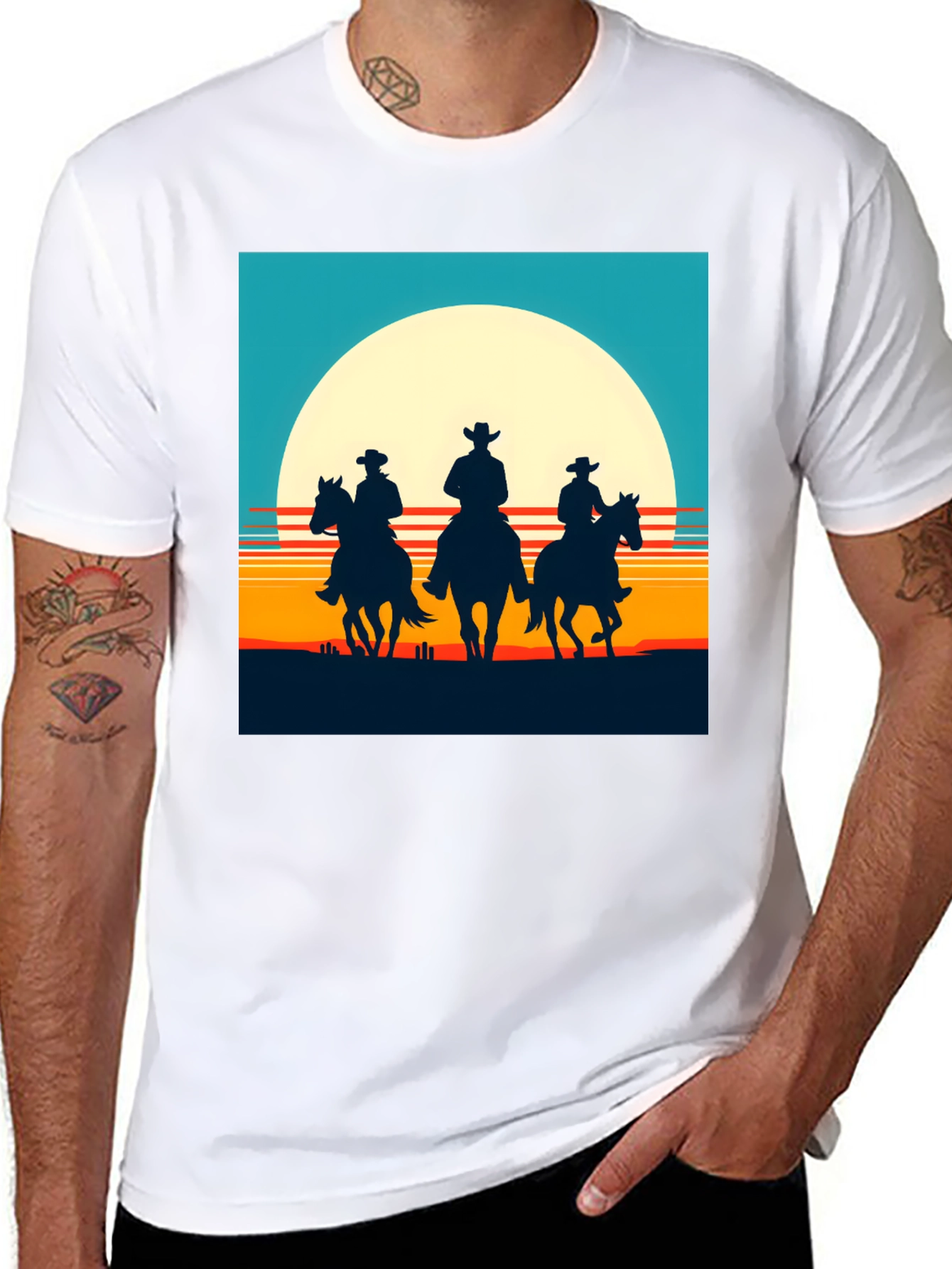 Cowboy Sunset Graphic T-Shirt