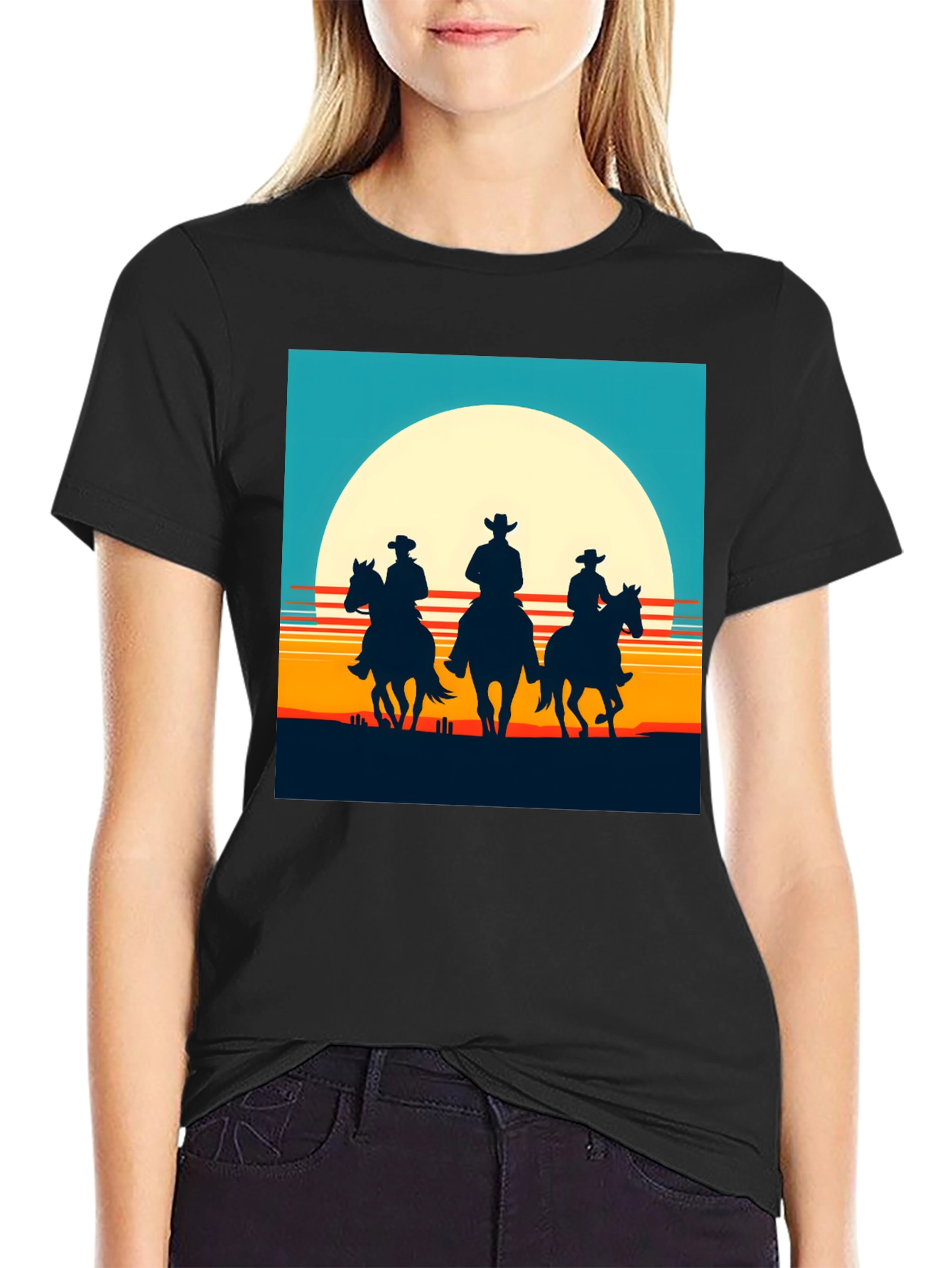 Cowboy Sunset Graphic T-Shirt