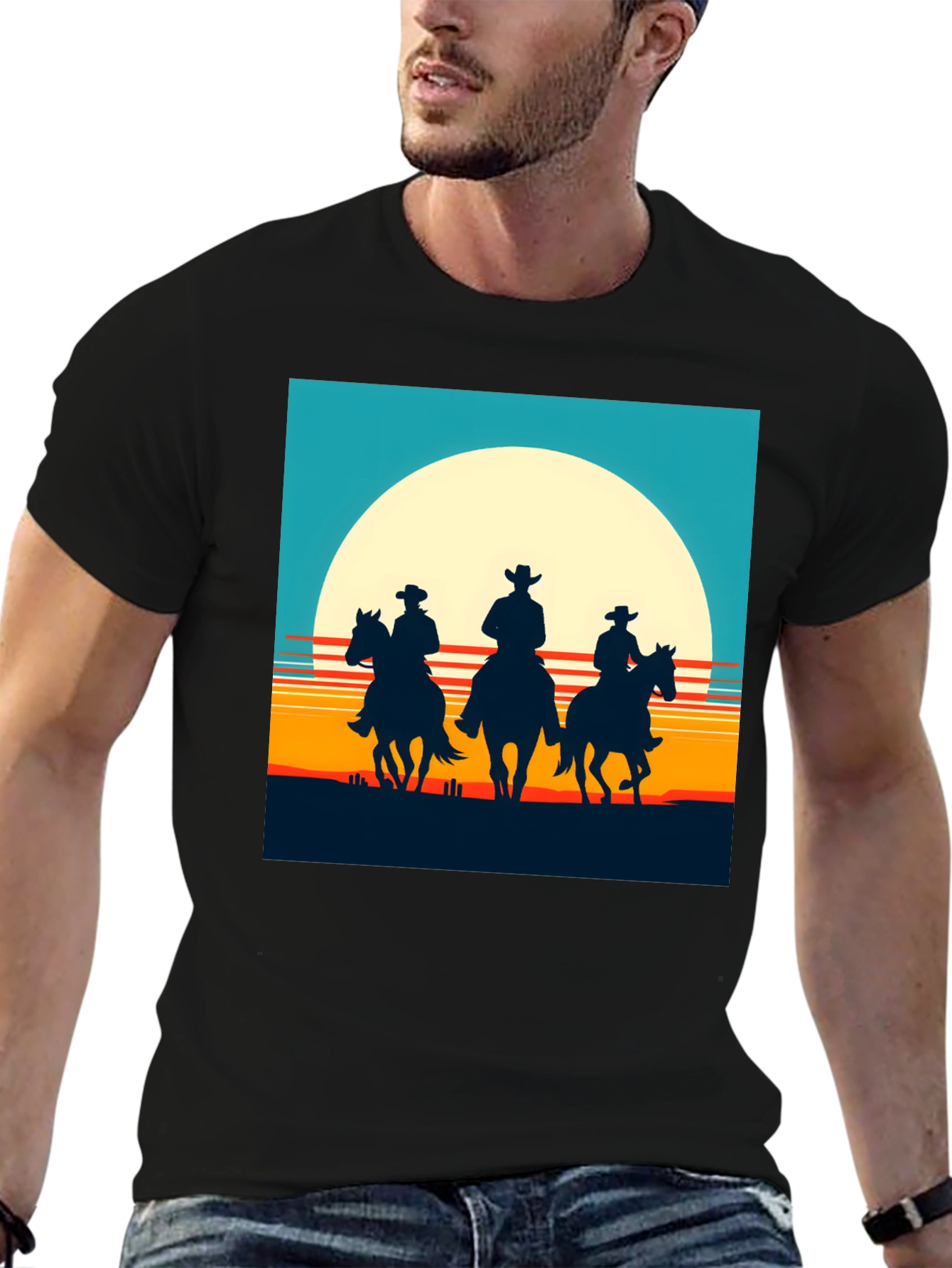 Cowboy Sunset Graphic T-Shirt