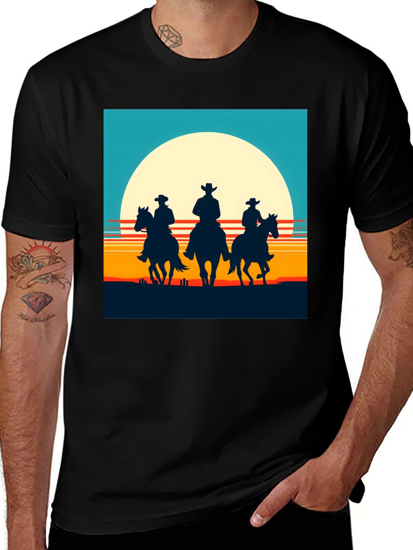 Cowboy Sunset Graphic T-Shirt