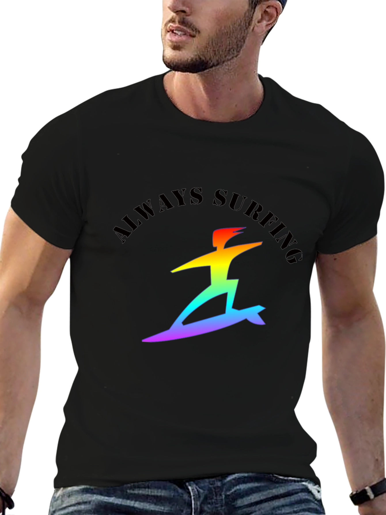 Always Surfing Rainbow Graphic Tee