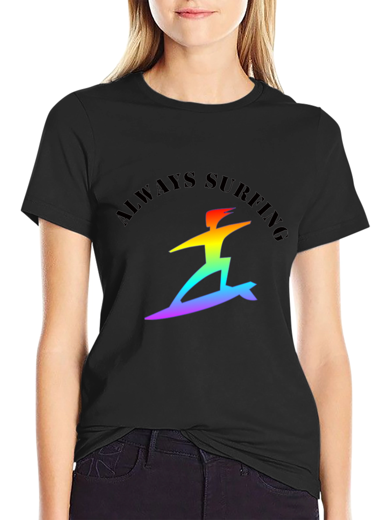 Always Surfing Rainbow Graphic Tee