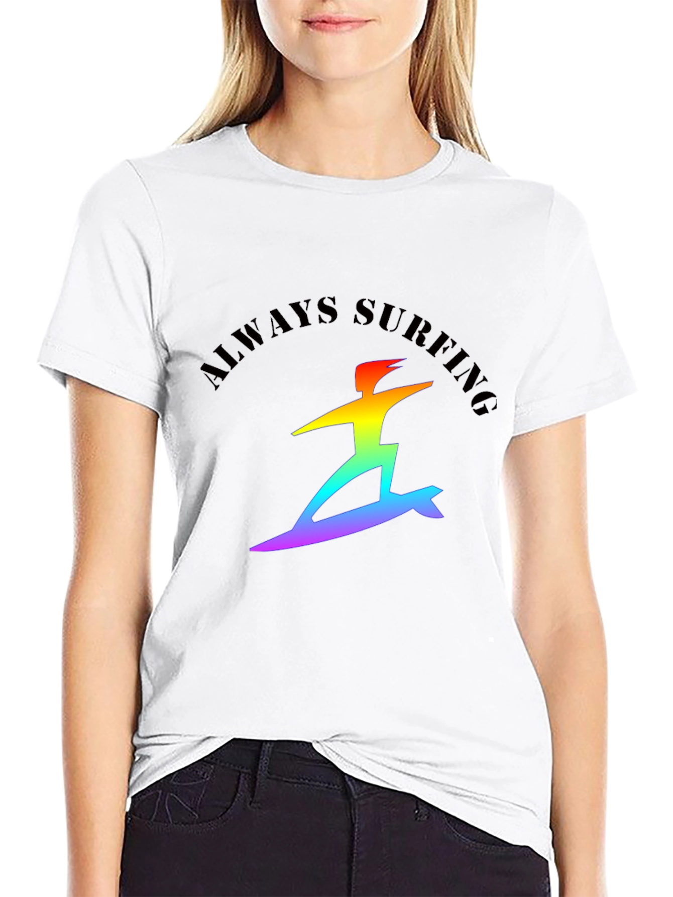 Always Surfing Rainbow Graphic Tee