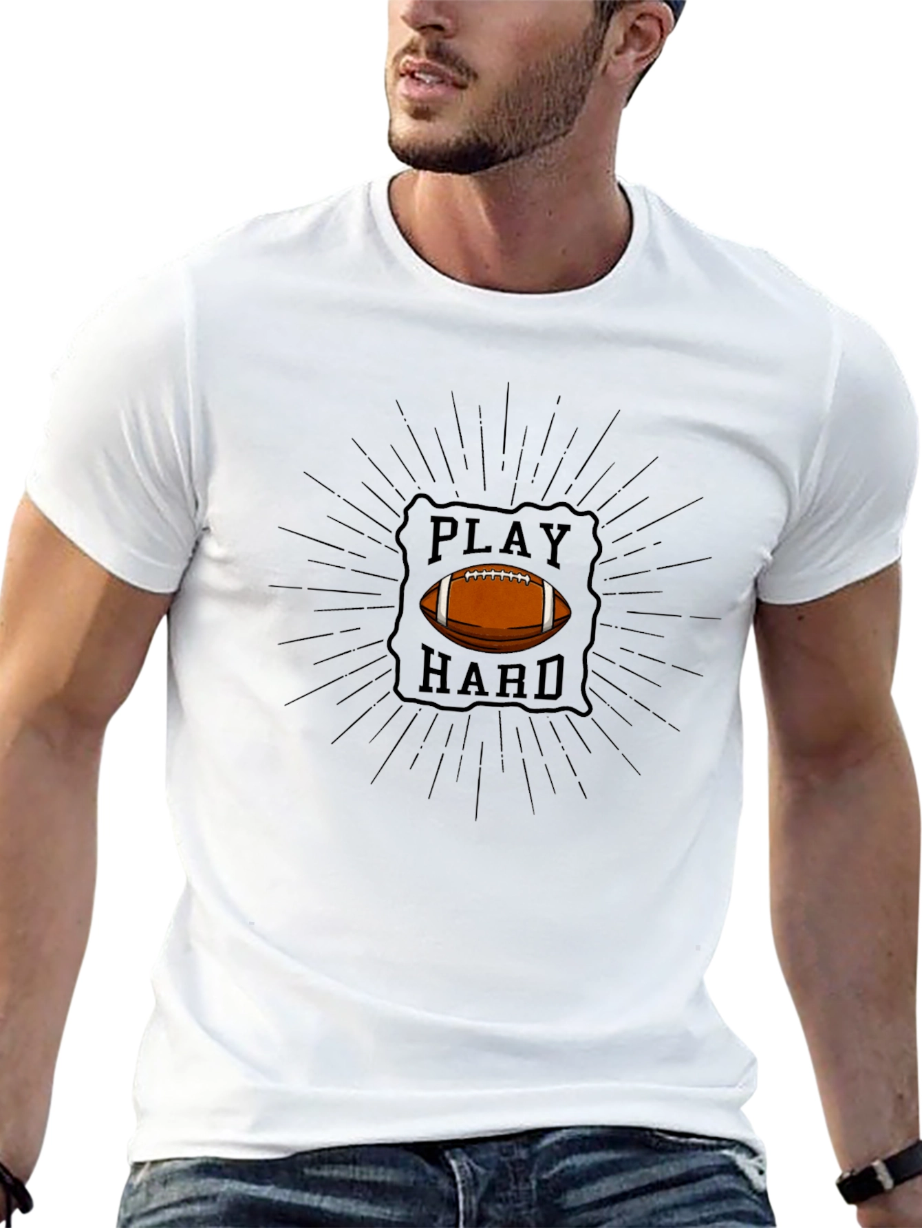 Play Hard Football Graphic T-Shirt
