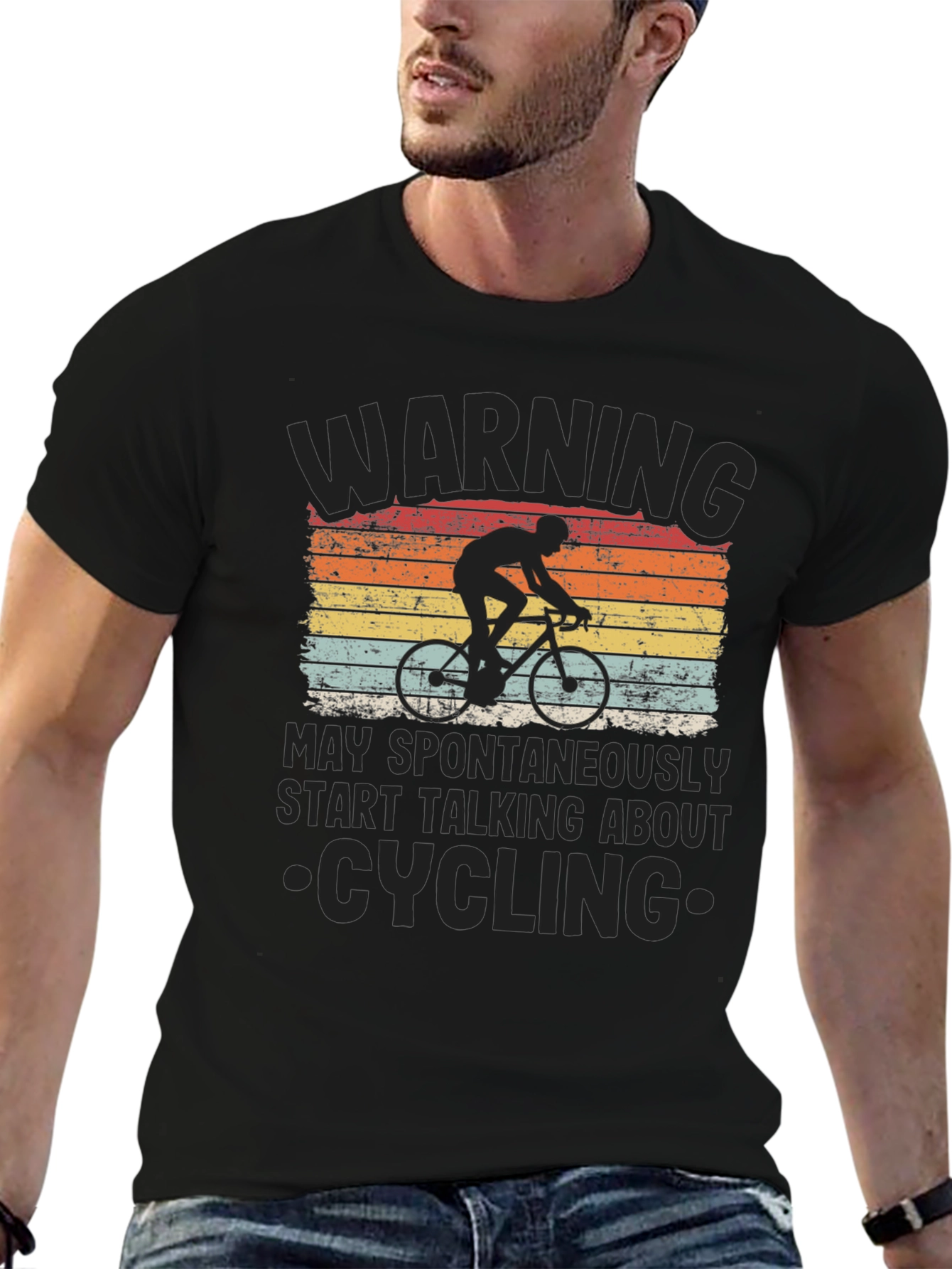 Warning: May Spontaneously Start Talking Cycling T-Shirt