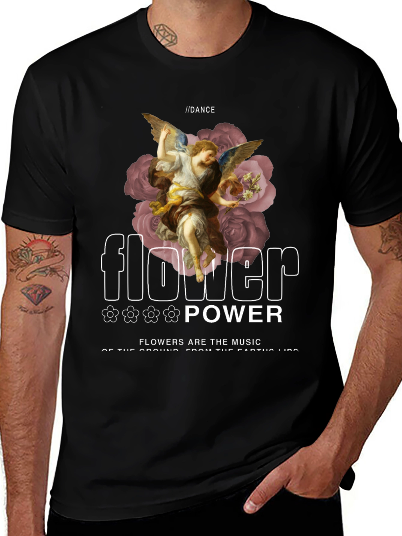 Angel Flower Power Graphic Tee