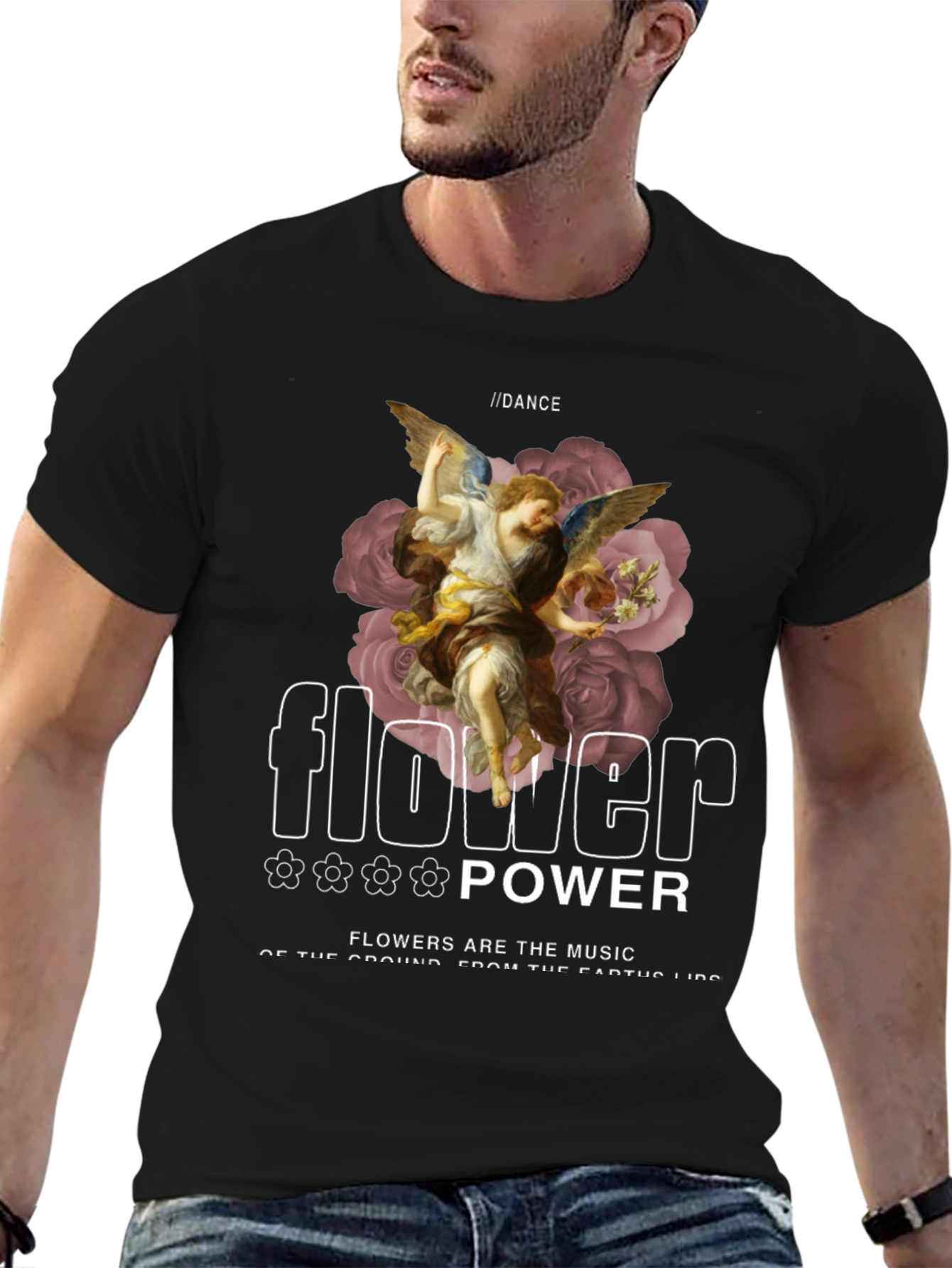 Angel Flower Power Graphic Tee