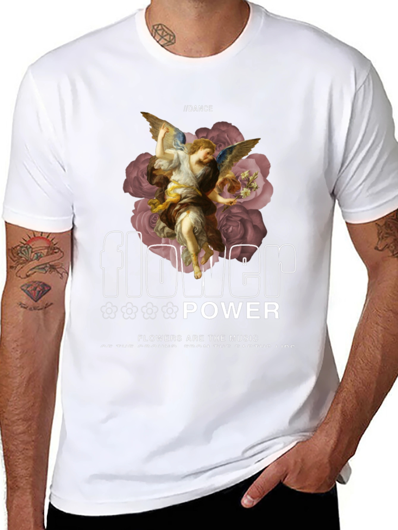 Angel Flower Power Graphic Tee