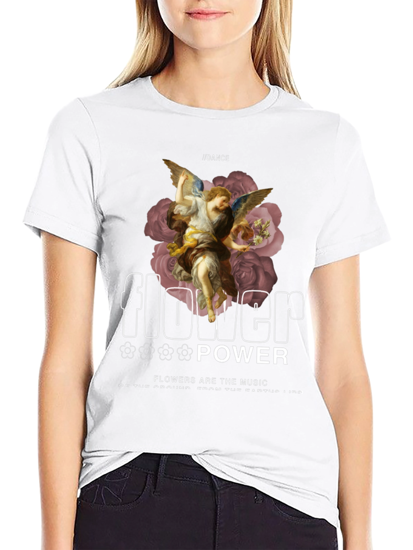 Angel Flower Power Graphic Tee