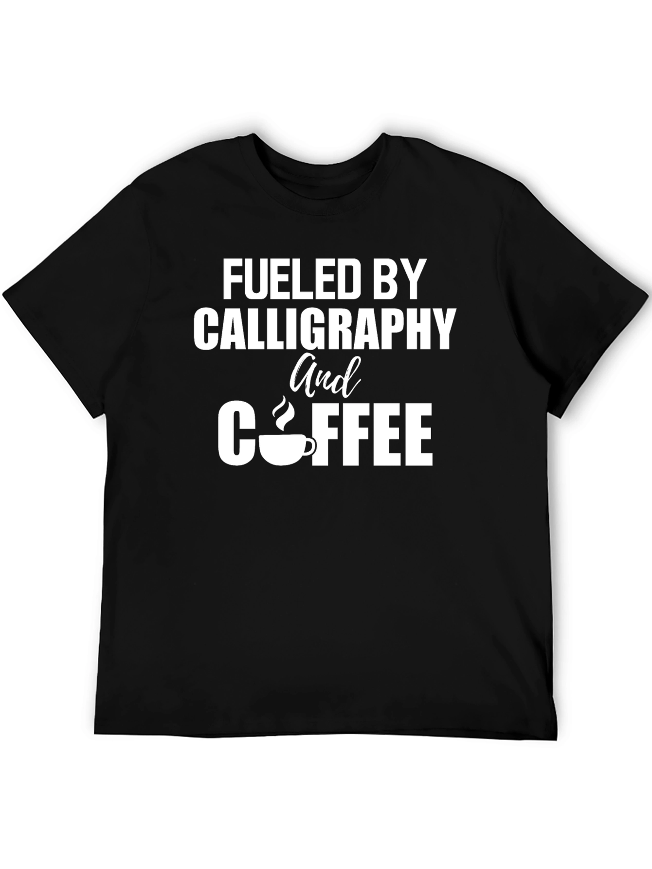 Calligraphy & Coffee Black T-Shirt