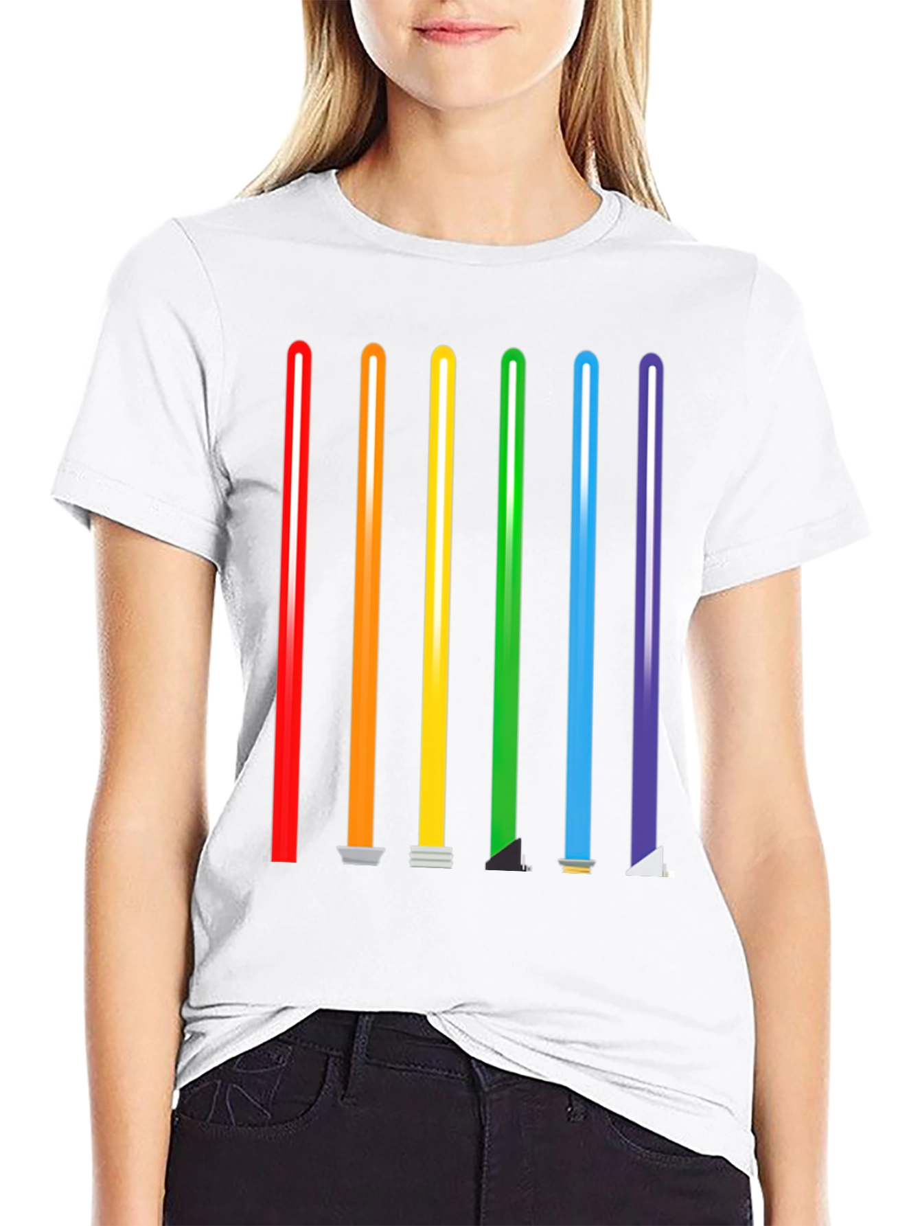 Rainbow Lightsaber Graphic Tee
