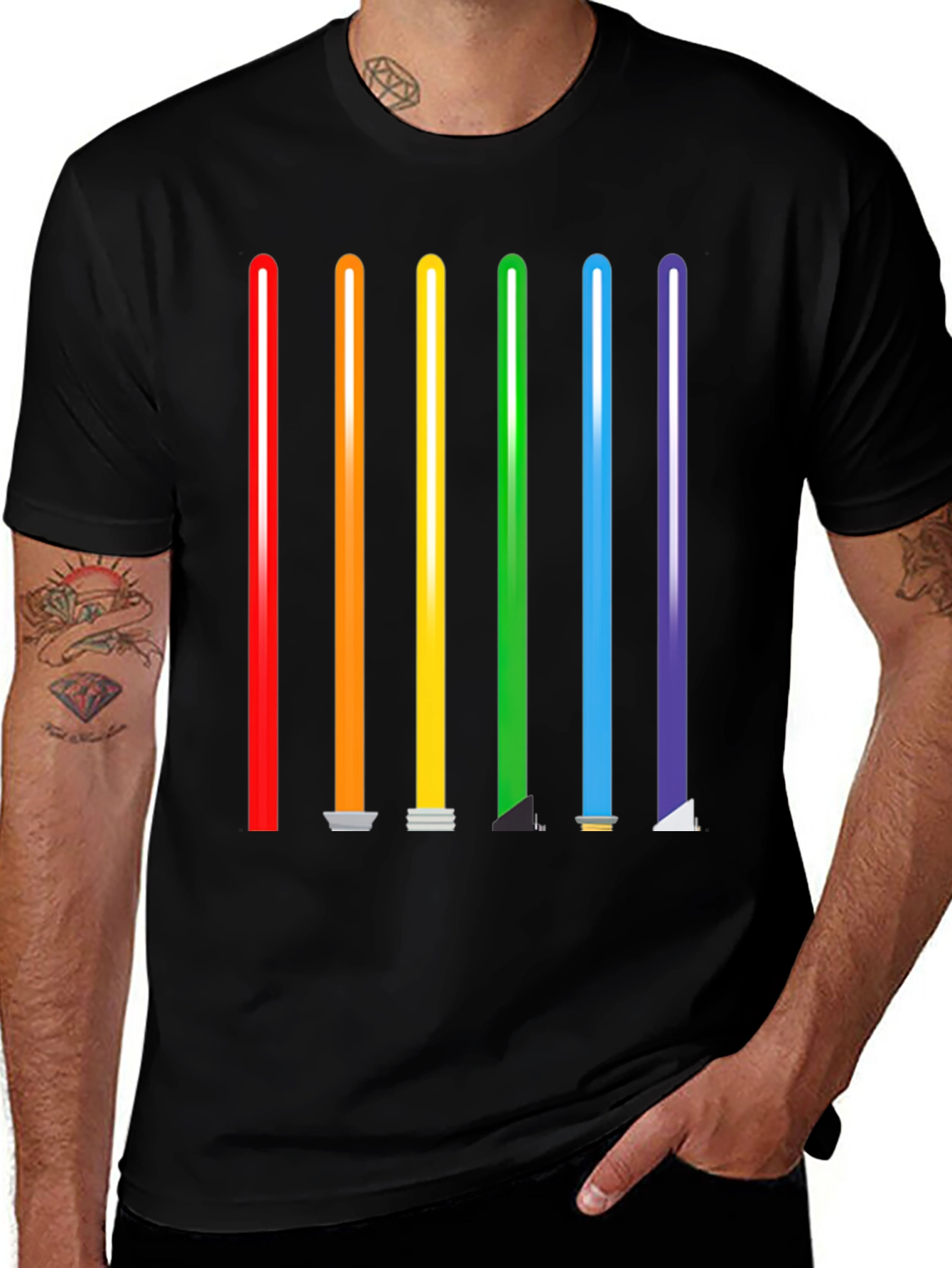Rainbow Lightsaber Graphic Tee