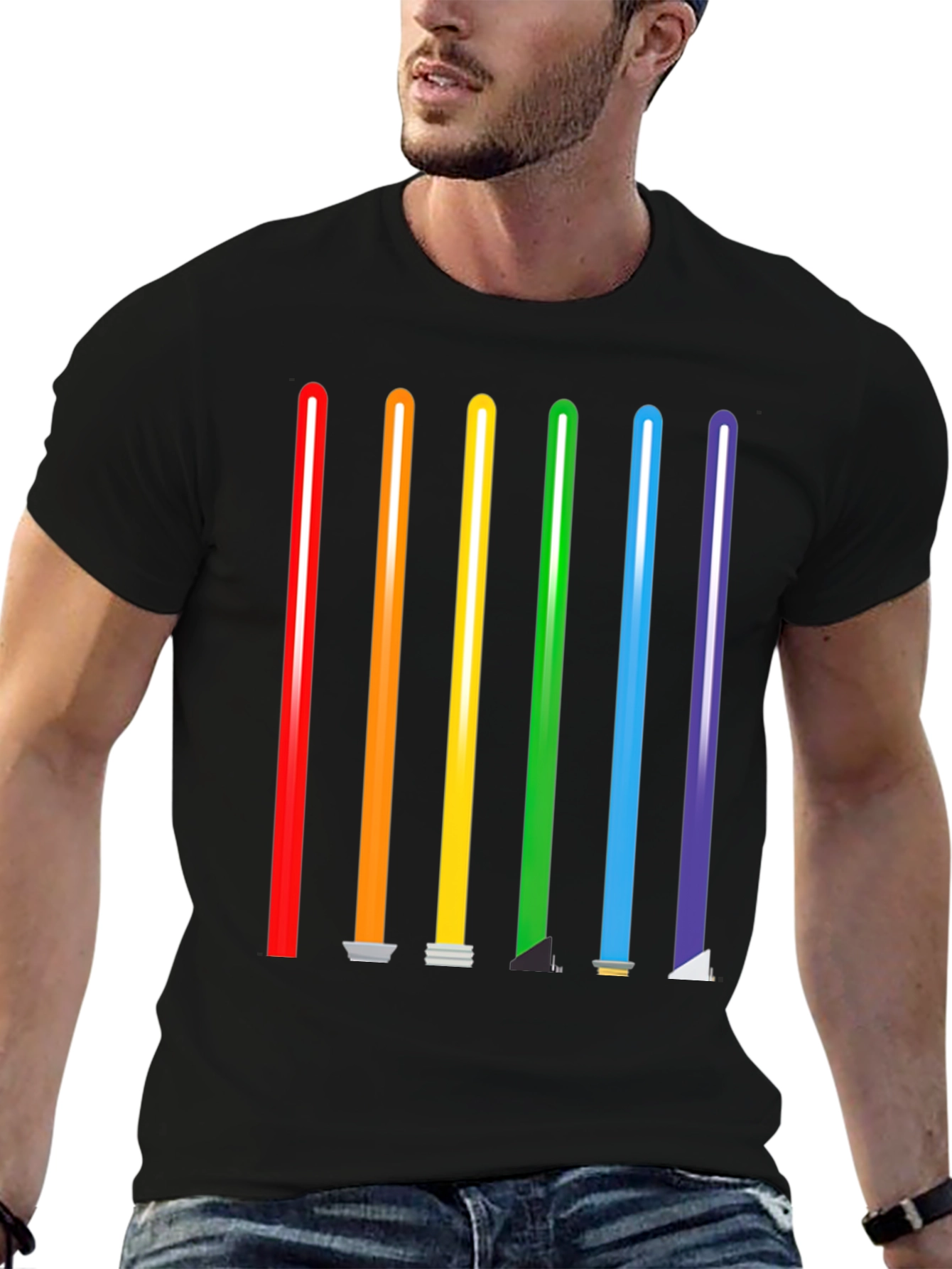 Rainbow Lightsaber Graphic Tee