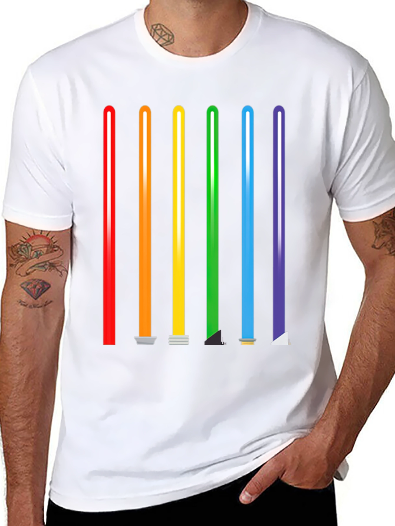 Rainbow Lightsaber Graphic Tee