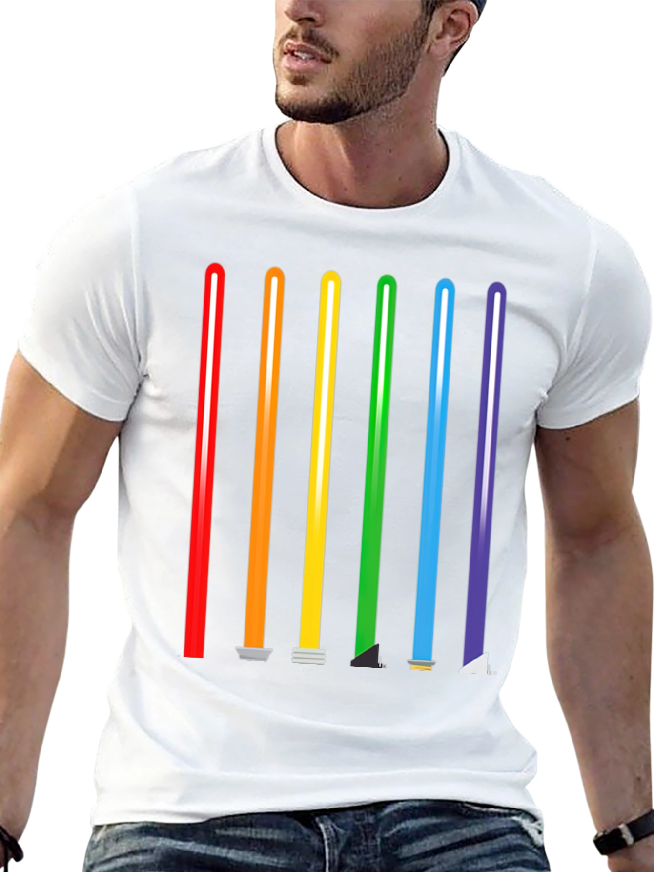 Rainbow Lightsaber Graphic Tee
