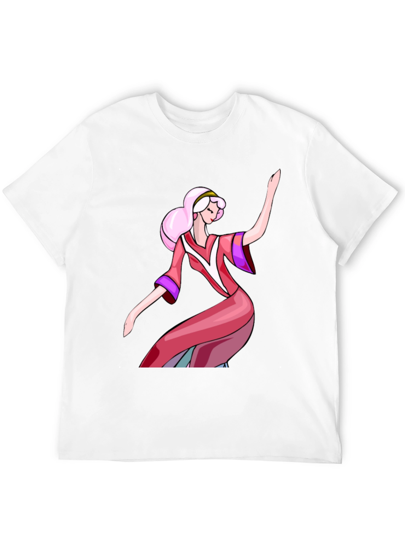 Retro Cartoon Princess T-Shirt - Black