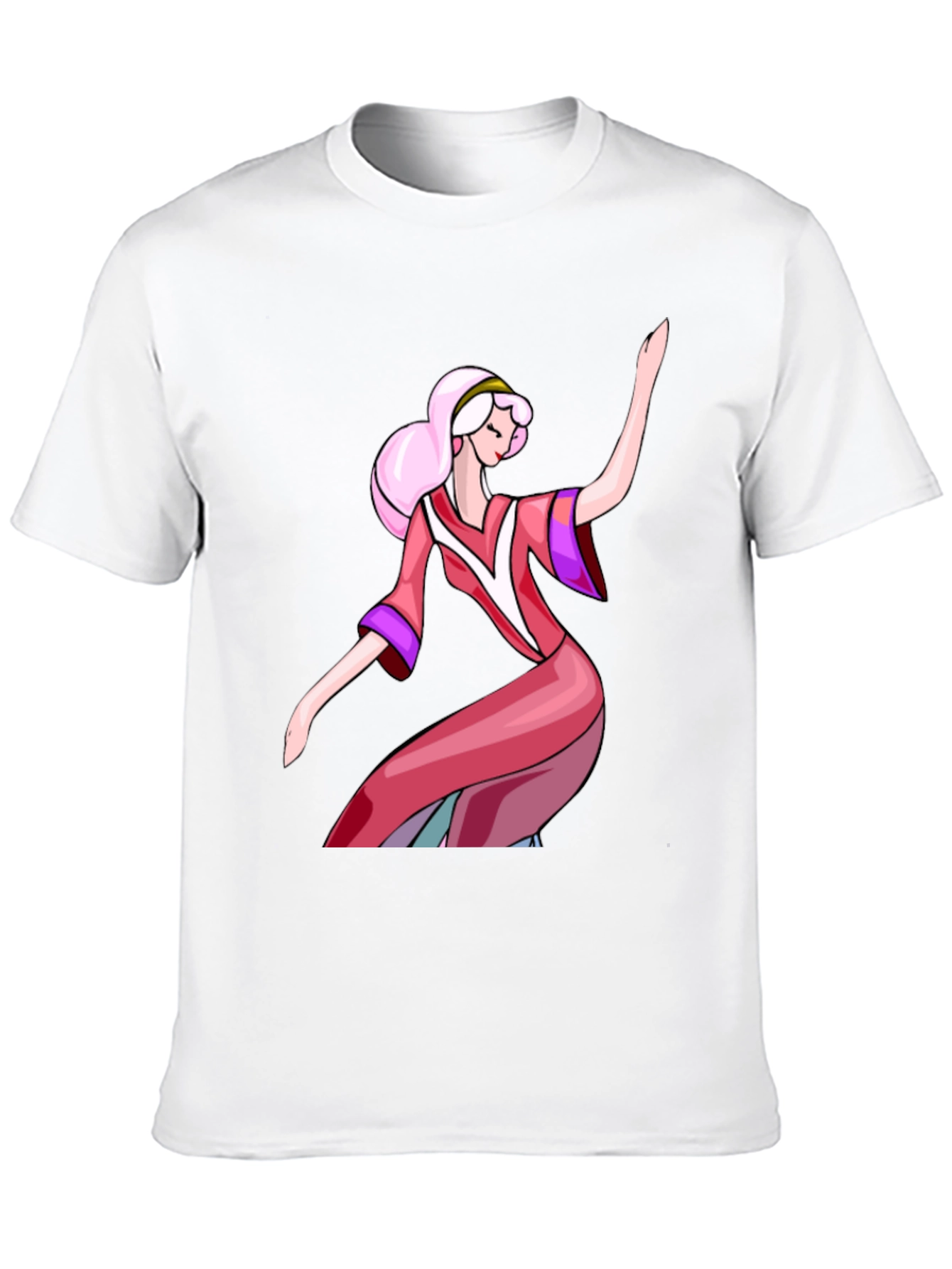 Retro Cartoon Princess T-Shirt - Black