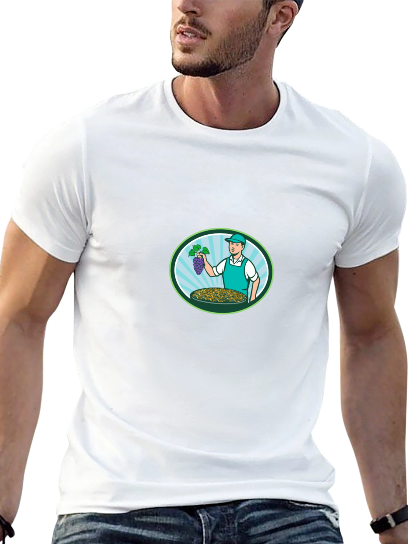 Grape Harvest Graphic Tee - Black Casual Comfort