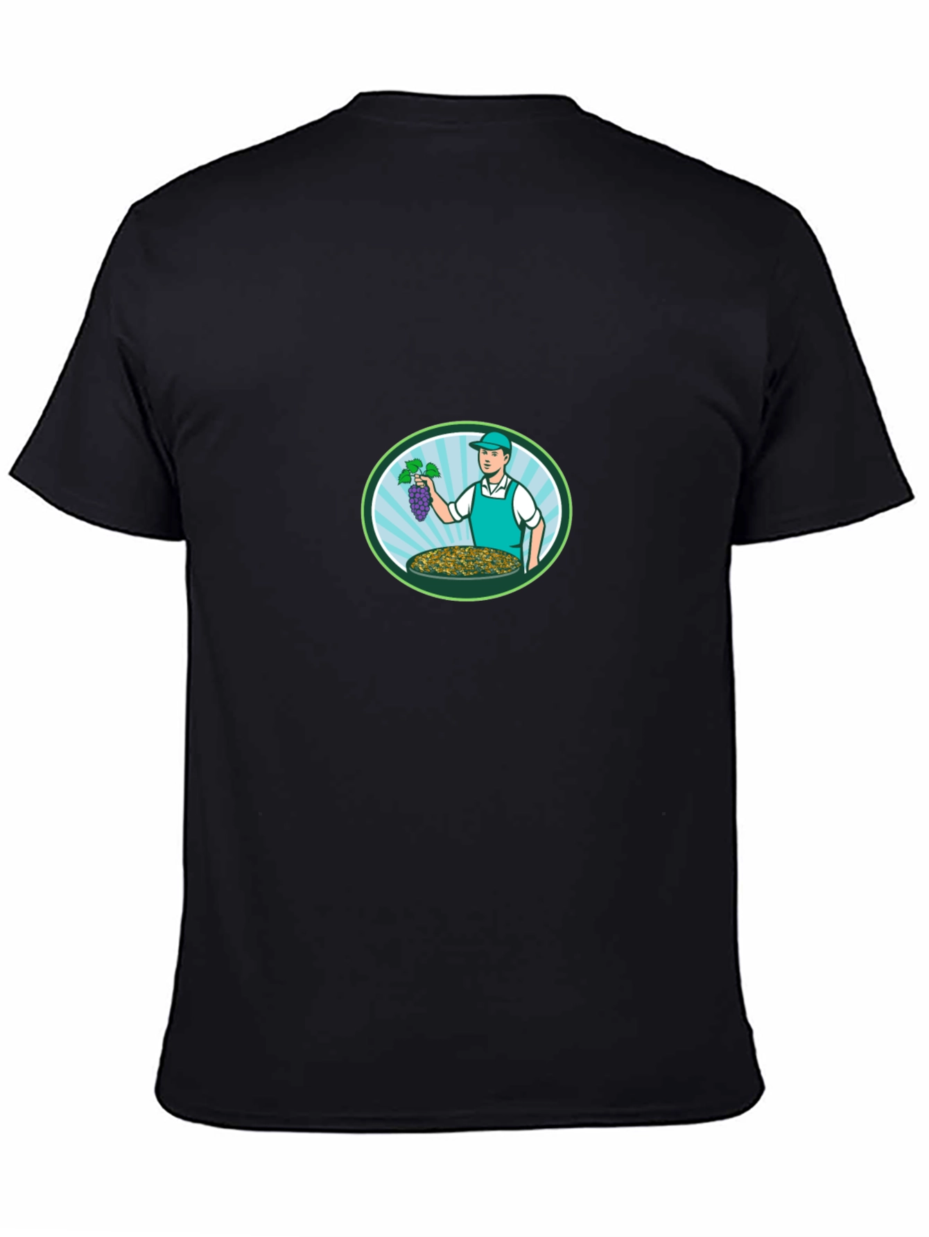 Grape Harvest Graphic Tee - Black Casual Comfort