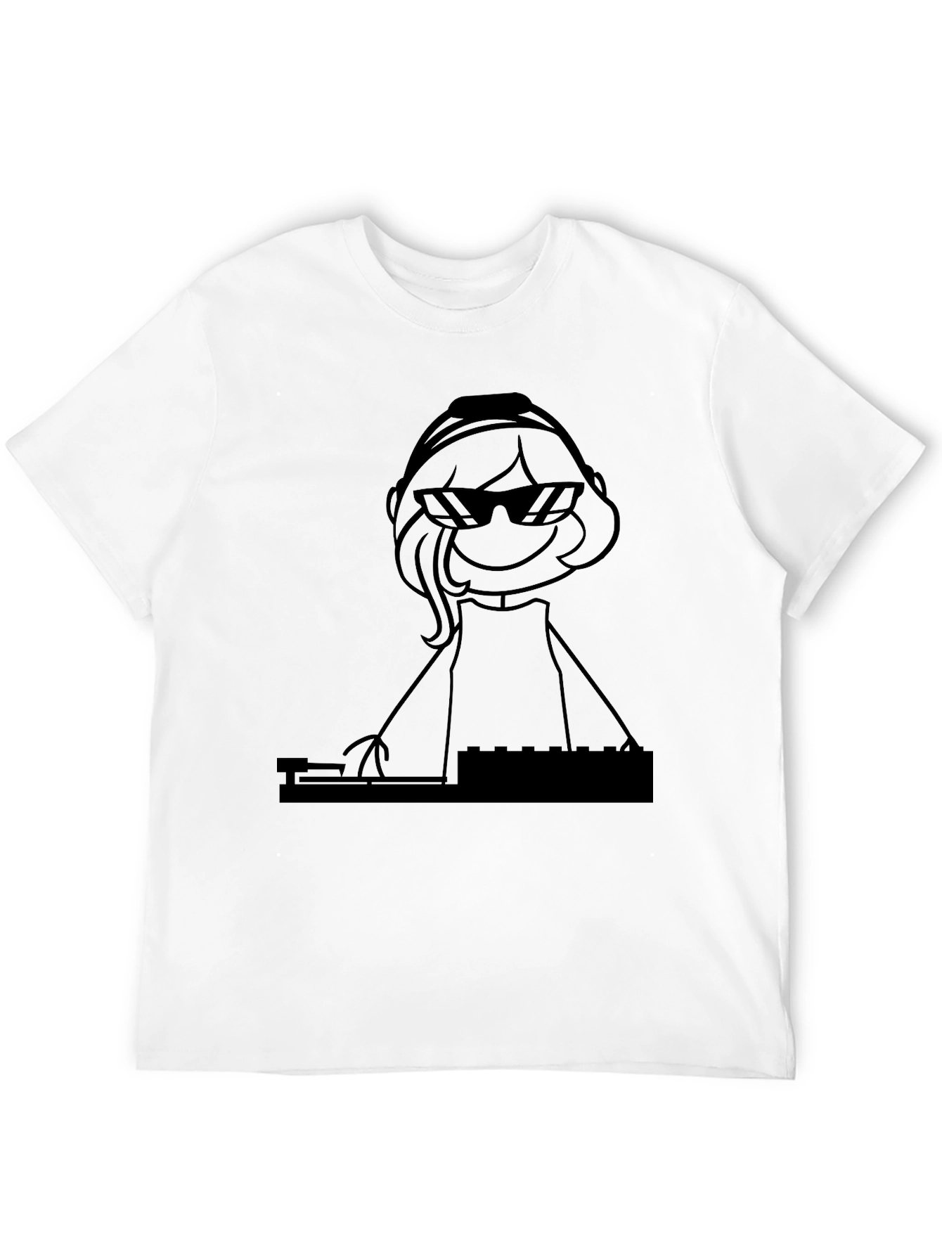 DJ Stick Figure Black T-Shirt