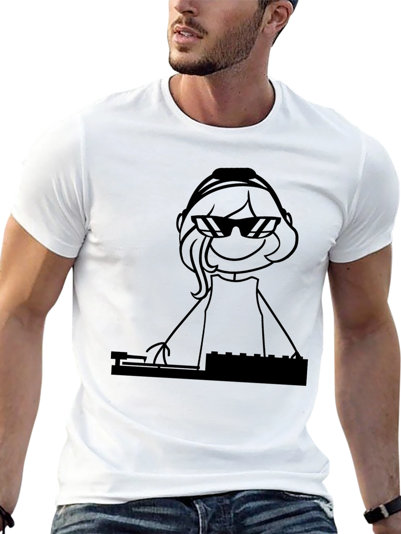 DJ Stick Figure Black T-Shirt