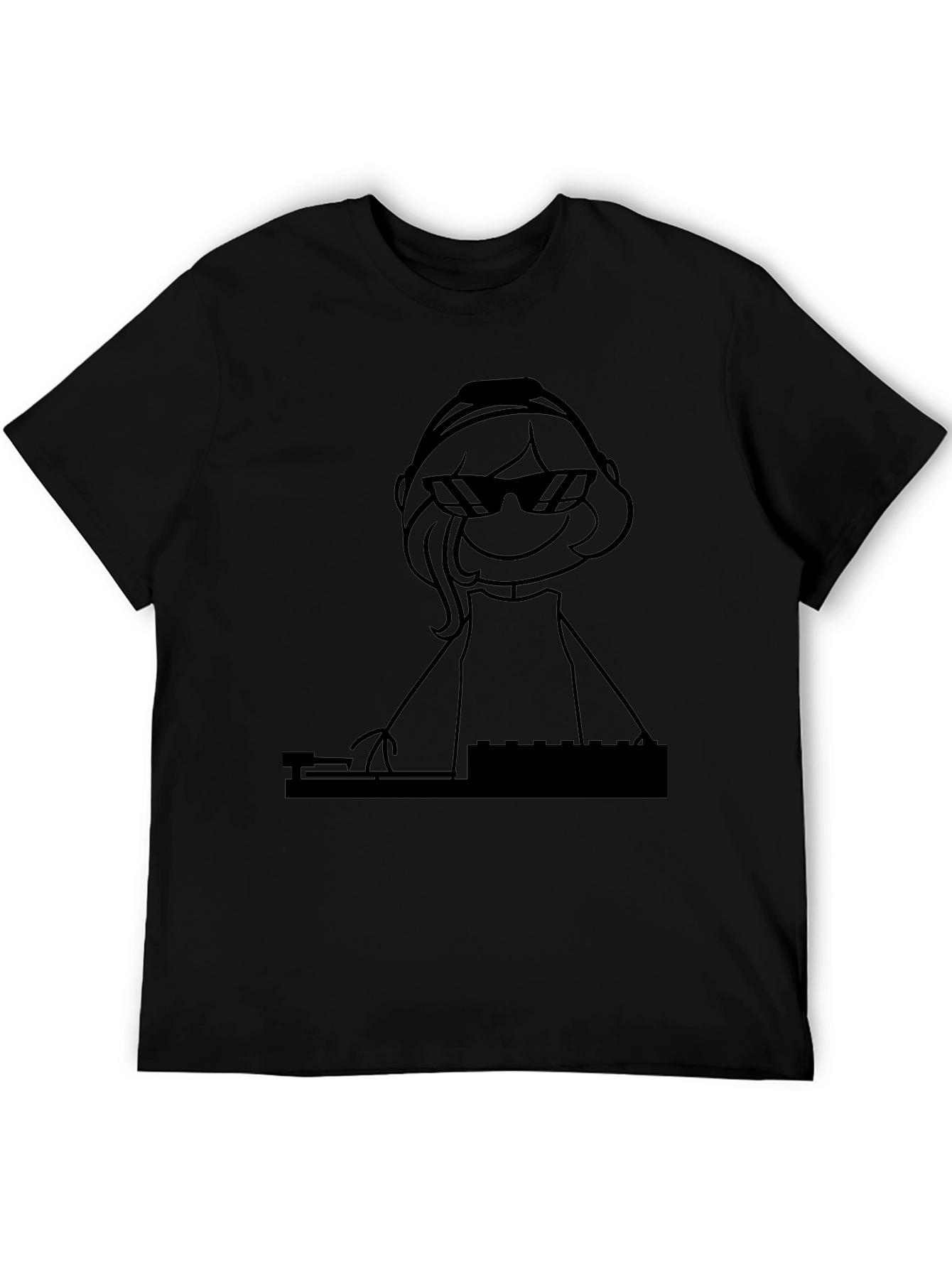 DJ Stick Figure Black T-Shirt