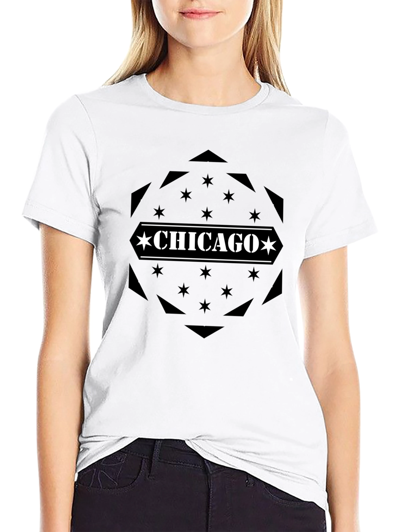 Chicago Star Emblem Black T-Shirt
