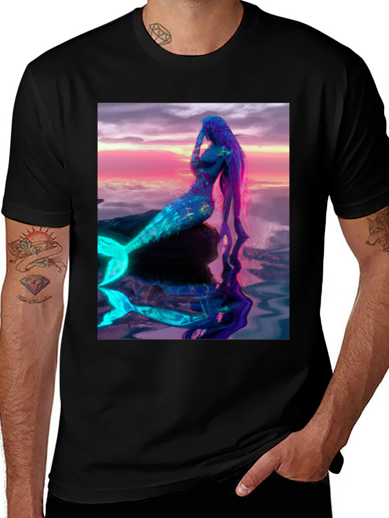 Mermaid Graphic T-Shirt - Vibrant Fantasy Art