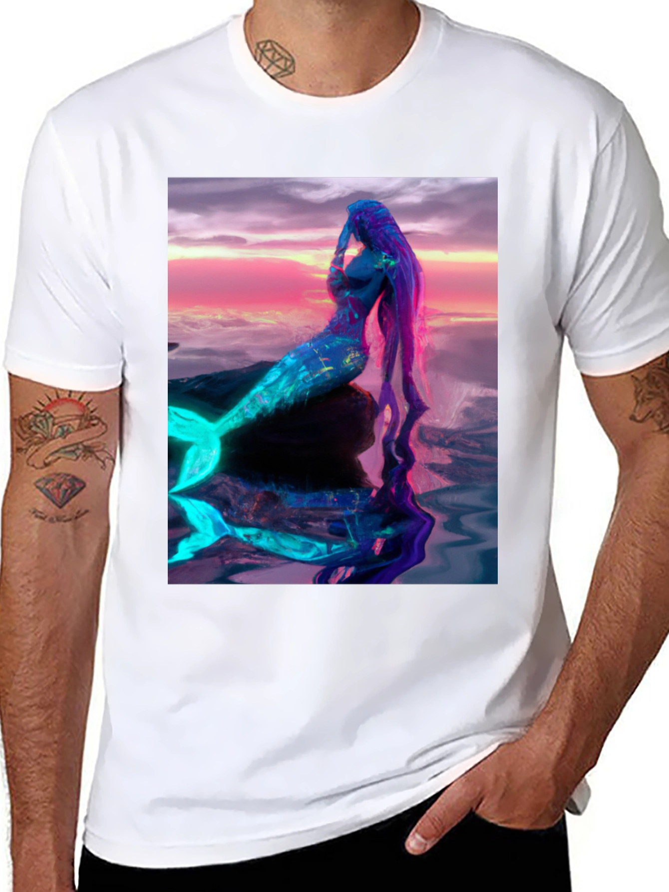 Mermaid Graphic T-Shirt - Vibrant Fantasy Art
