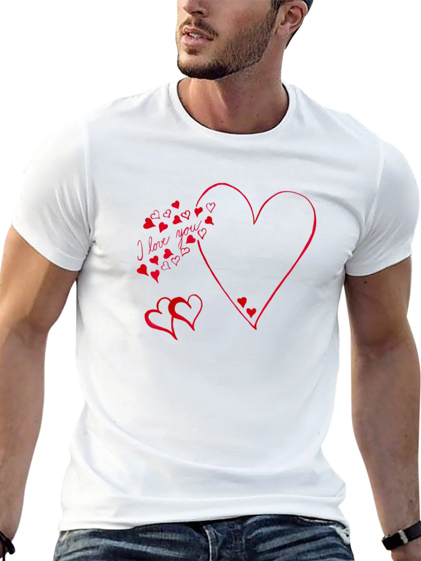 I Love You Heart T-Shirt - Black
