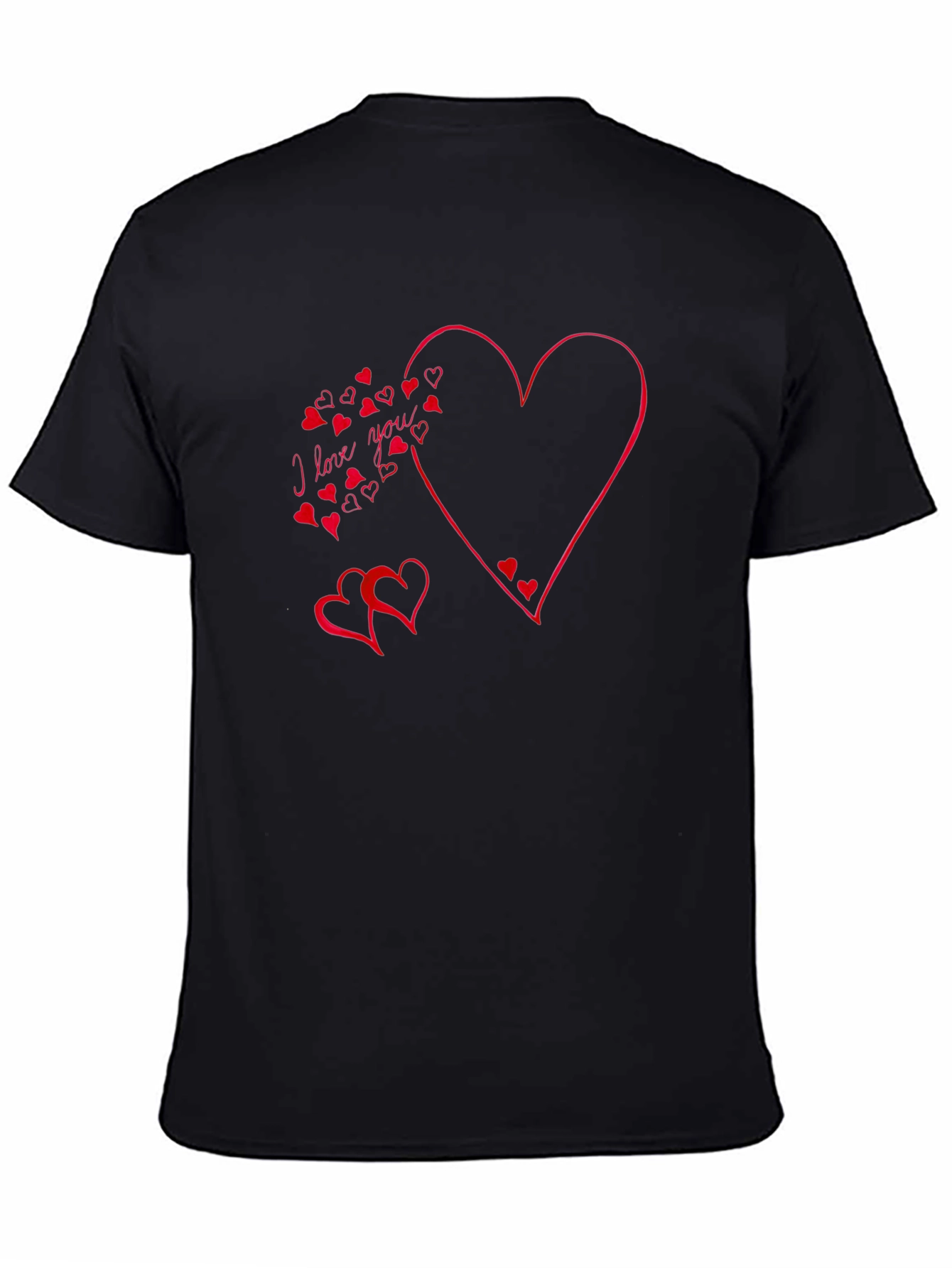 I Love You Heart T-Shirt - Black
