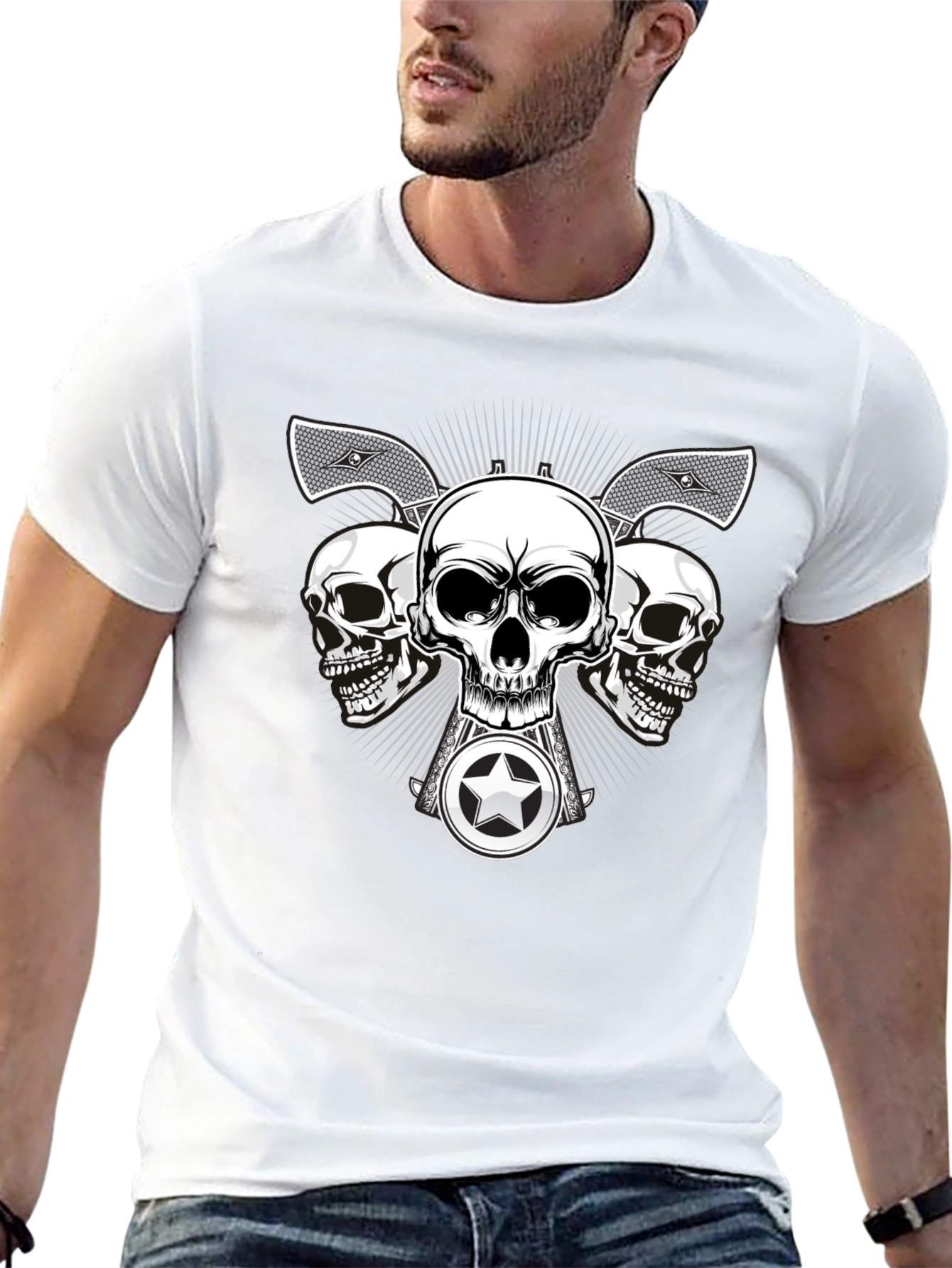 Skull & Axe Graphic Tee - Dark Style